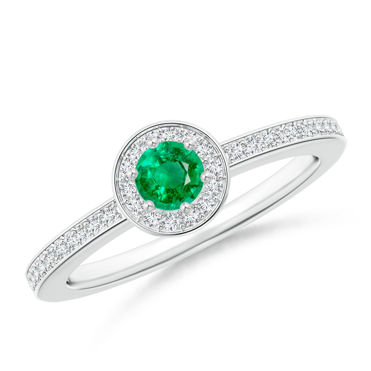 AAA - Emerald / 0.4 CT / 14 KT White Gold