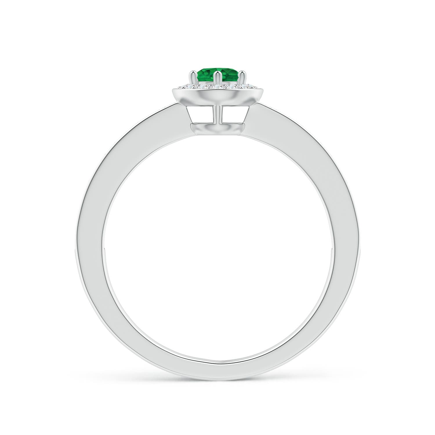 AAA - Emerald / 0.4 CT / 14 KT White Gold