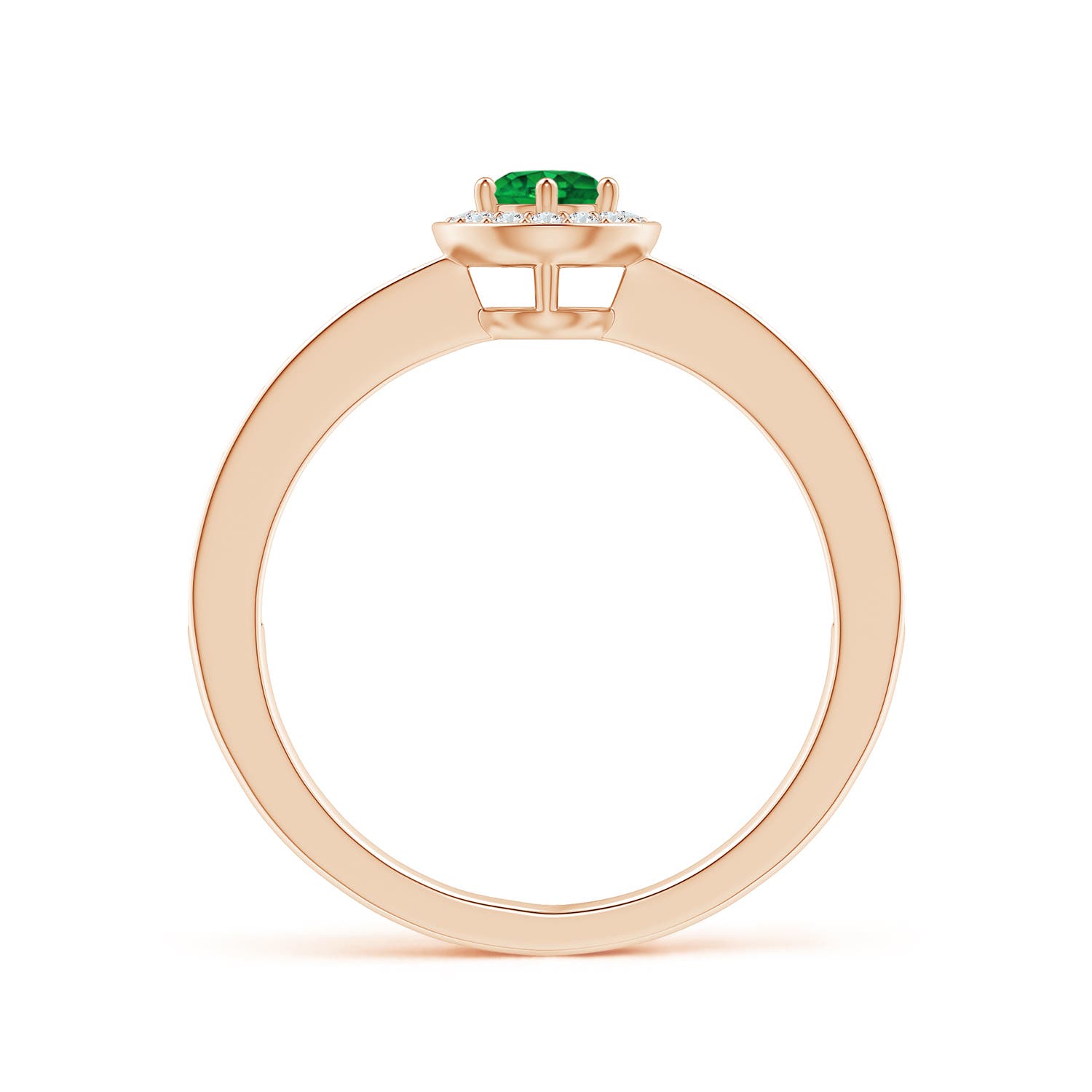 AAAA - Emerald / 0.4 CT / 14 KT Rose Gold