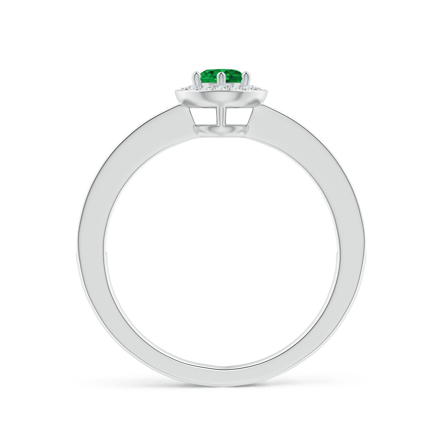 AAAA - Emerald / 0.4 CT / 14 KT White Gold