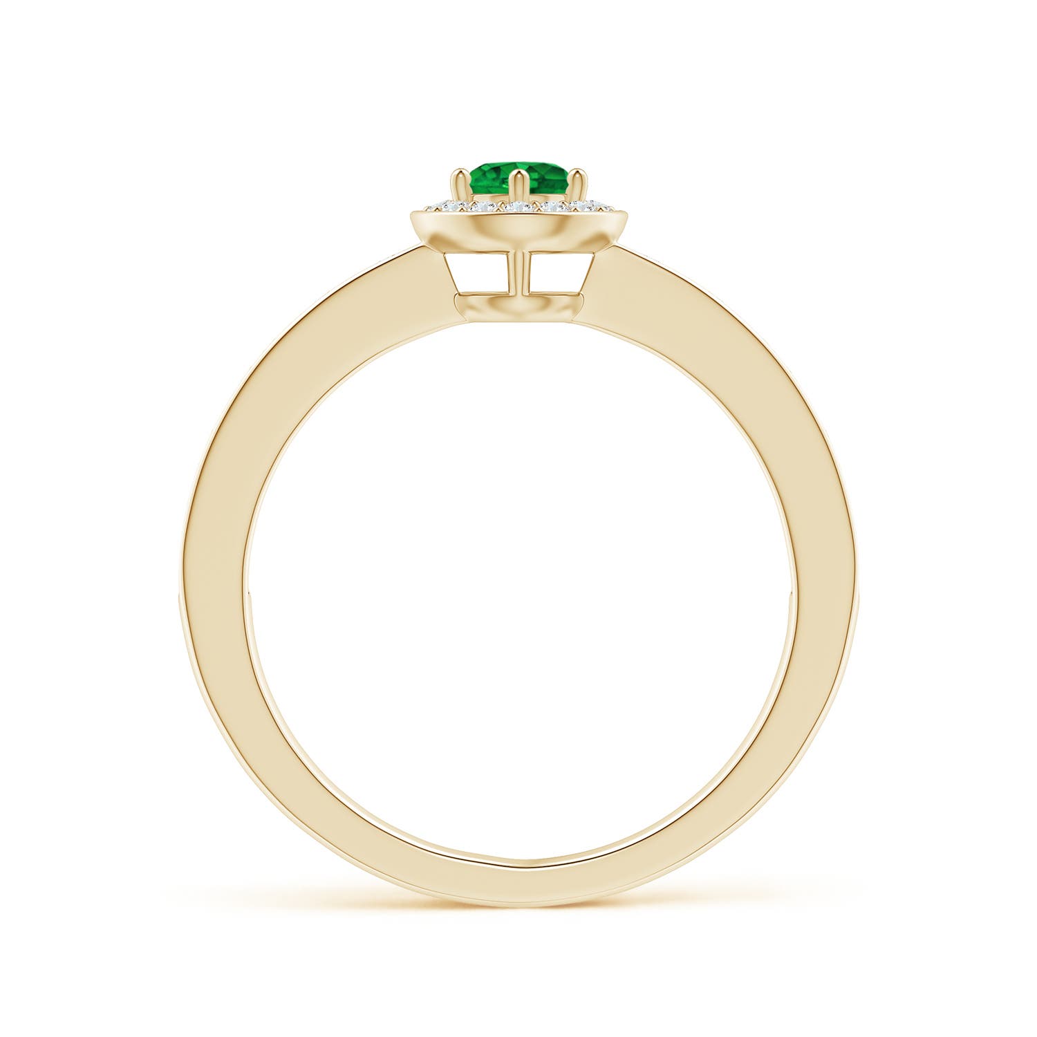 AAAA - Emerald / 0.4 CT / 14 KT Yellow Gold