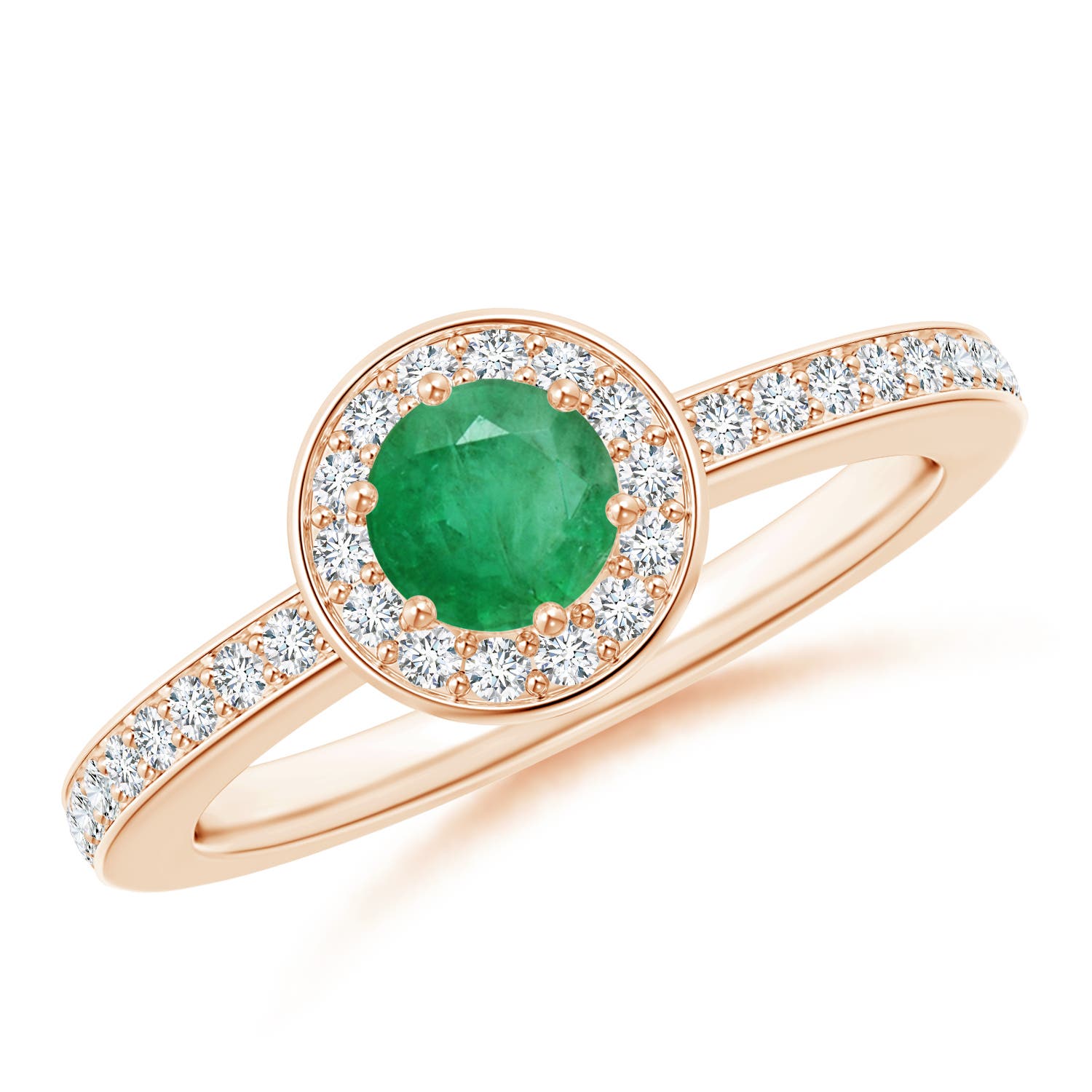 A - Emerald / 0.7 CT / 14 KT Rose Gold