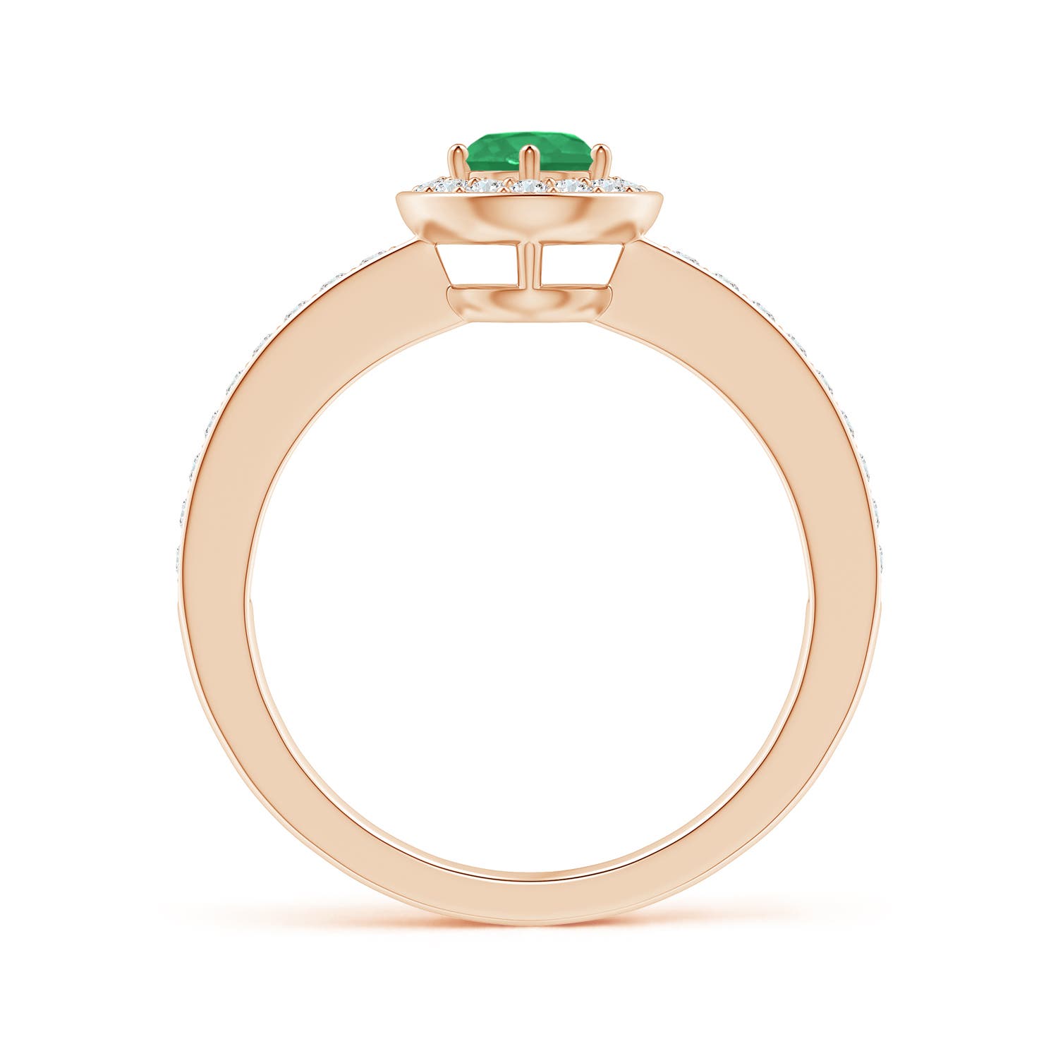 A - Emerald / 0.7 CT / 14 KT Rose Gold