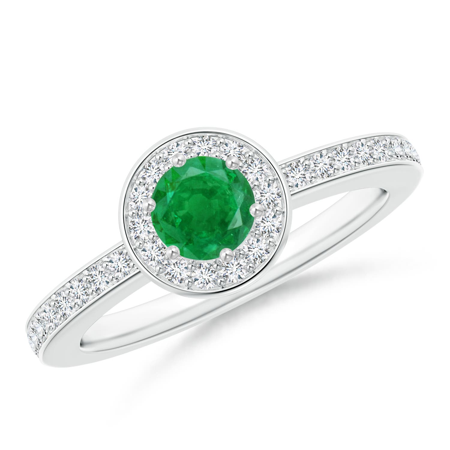 AA - Emerald / 0.7 CT / 14 KT White Gold