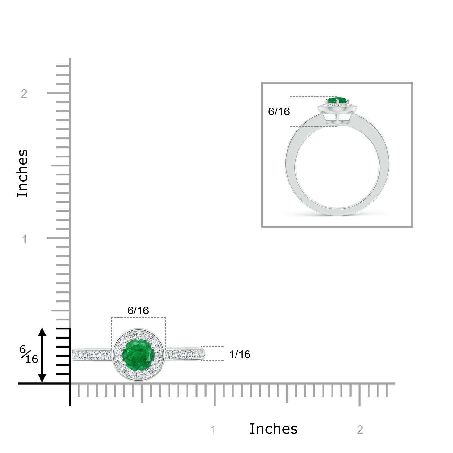 AA - Emerald / 0.7 CT / 14 KT White Gold