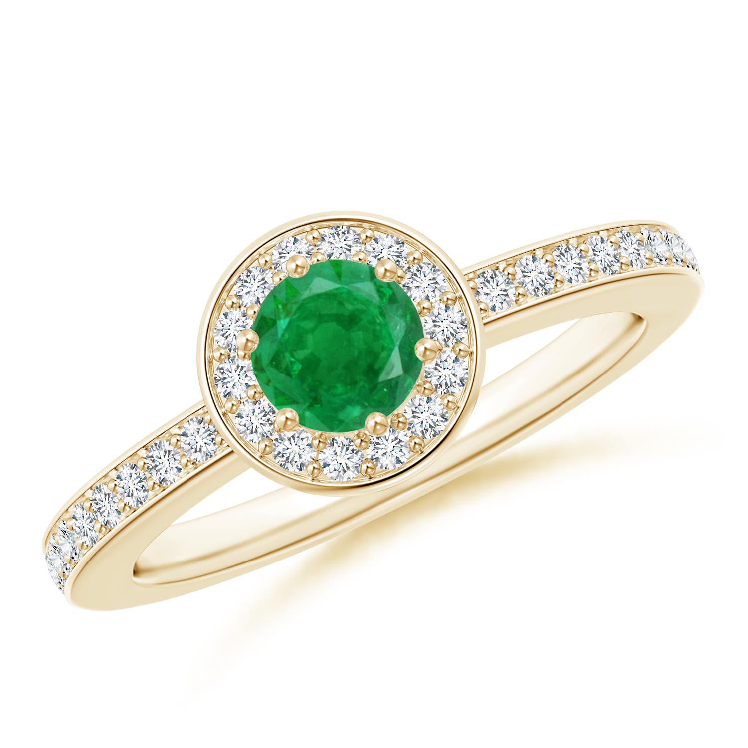 AA - Emerald / 0.7 CT / 14 KT Yellow Gold