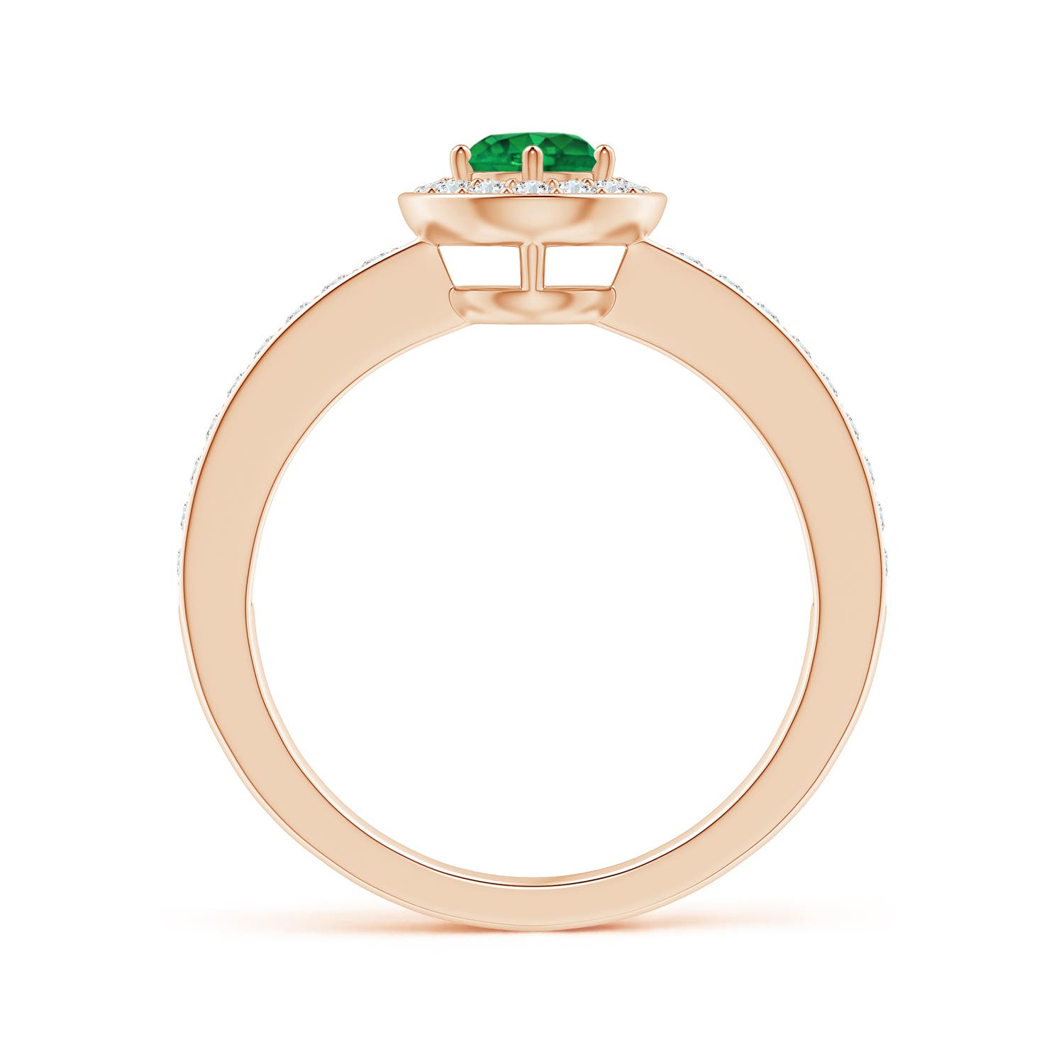 AAA - Emerald / 0.7 CT / 14 KT Rose Gold