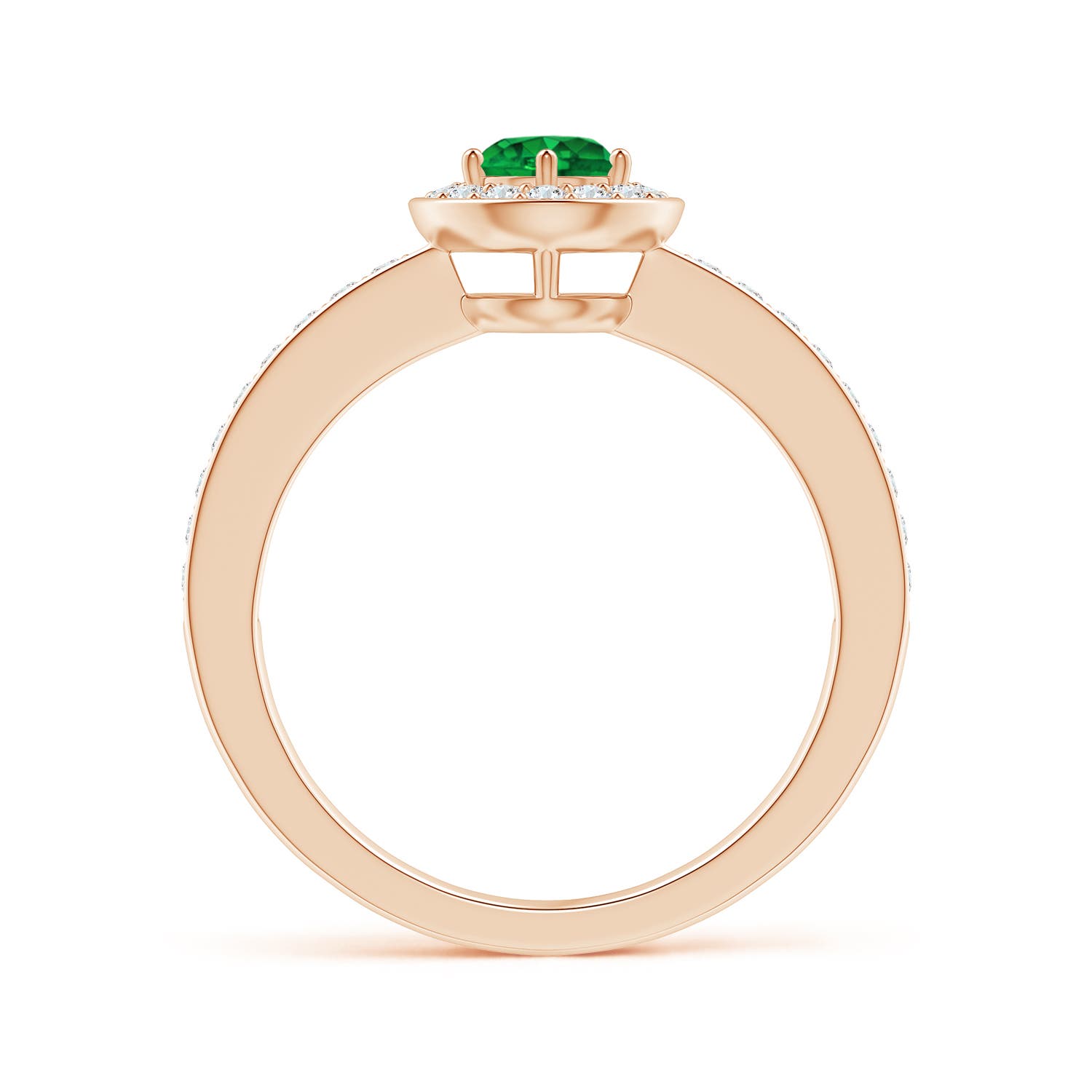 AAAA - Emerald / 0.7 CT / 14 KT Rose Gold