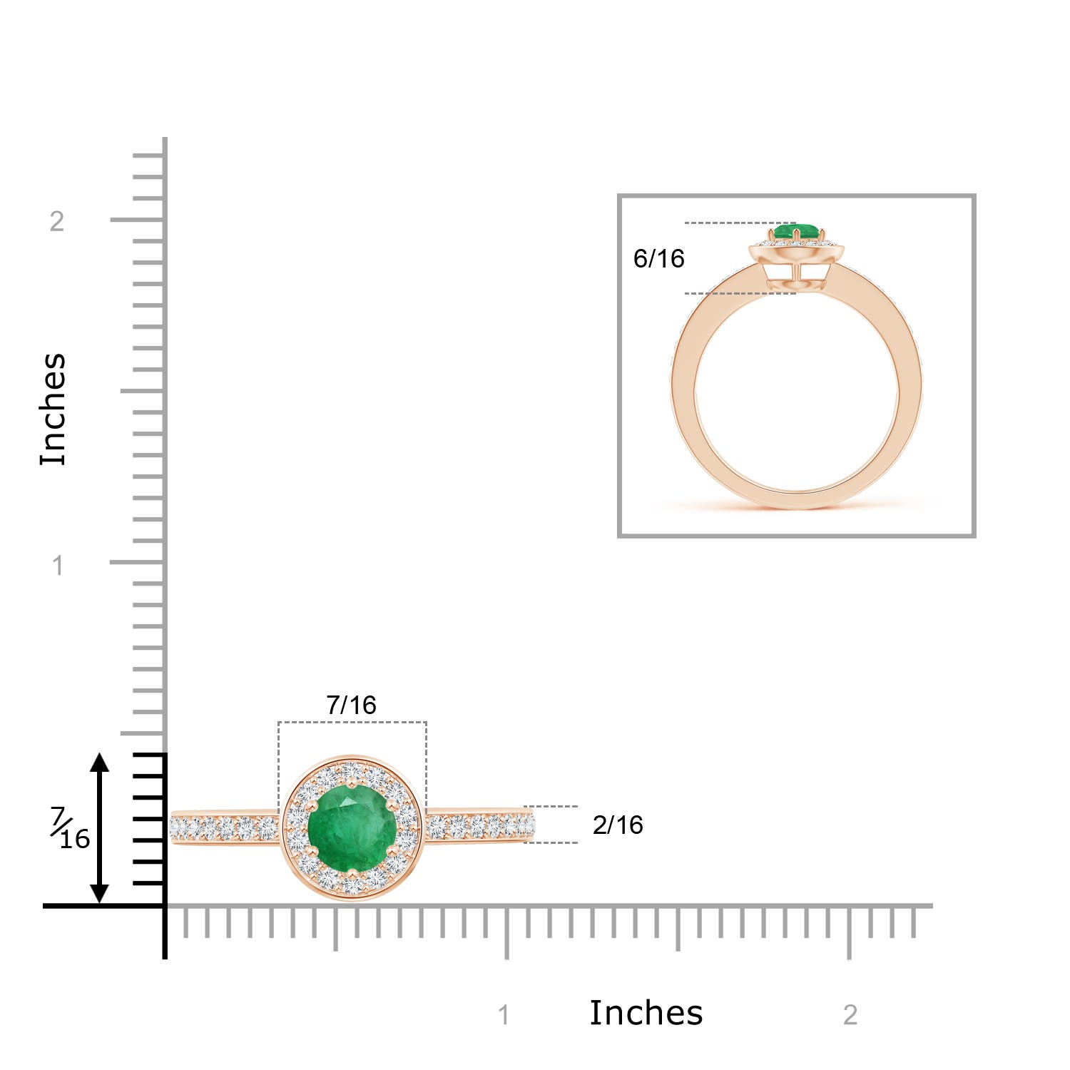 A - Emerald / 1.11 CT / 14 KT Rose Gold