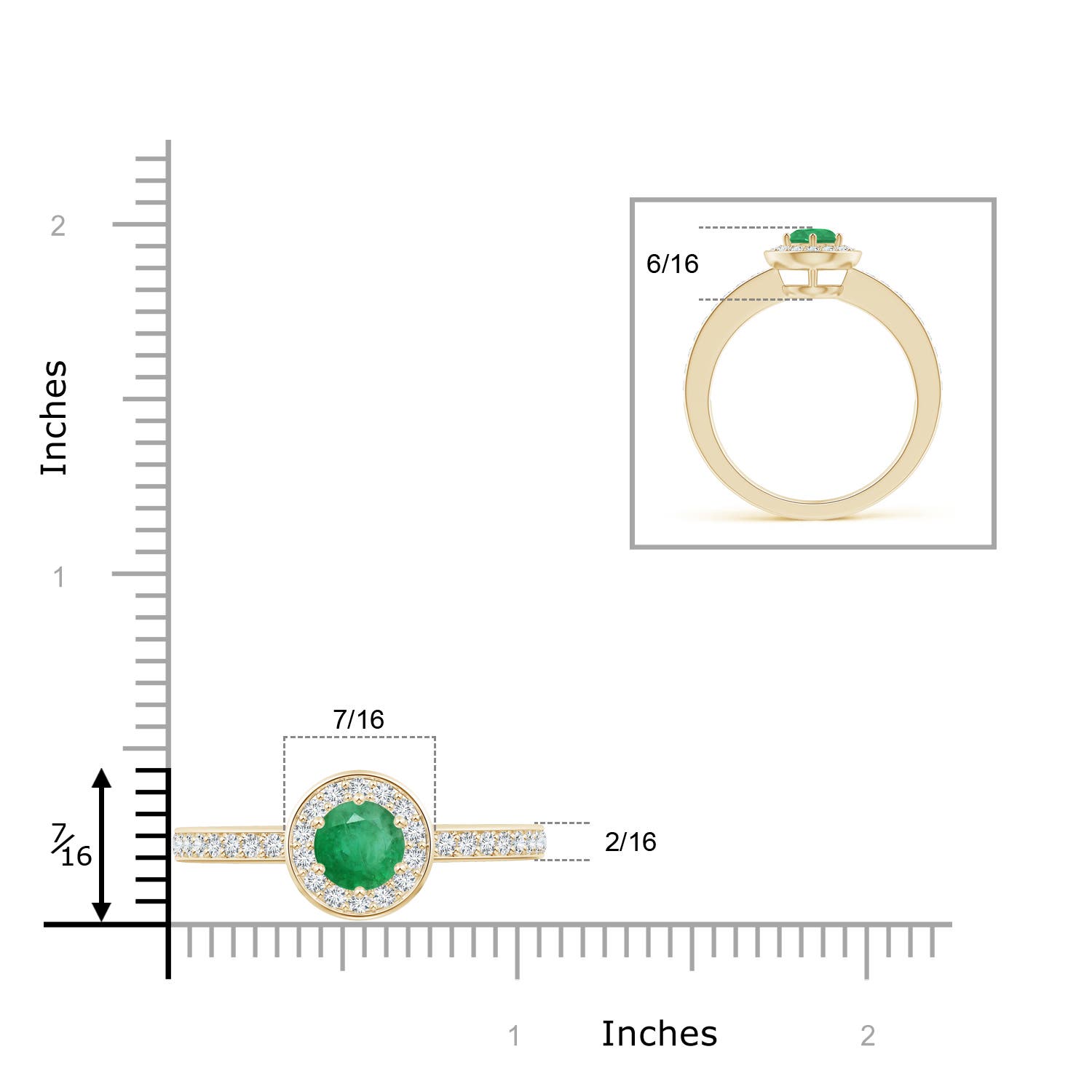 A - Emerald / 1.11 CT / 14 KT Yellow Gold