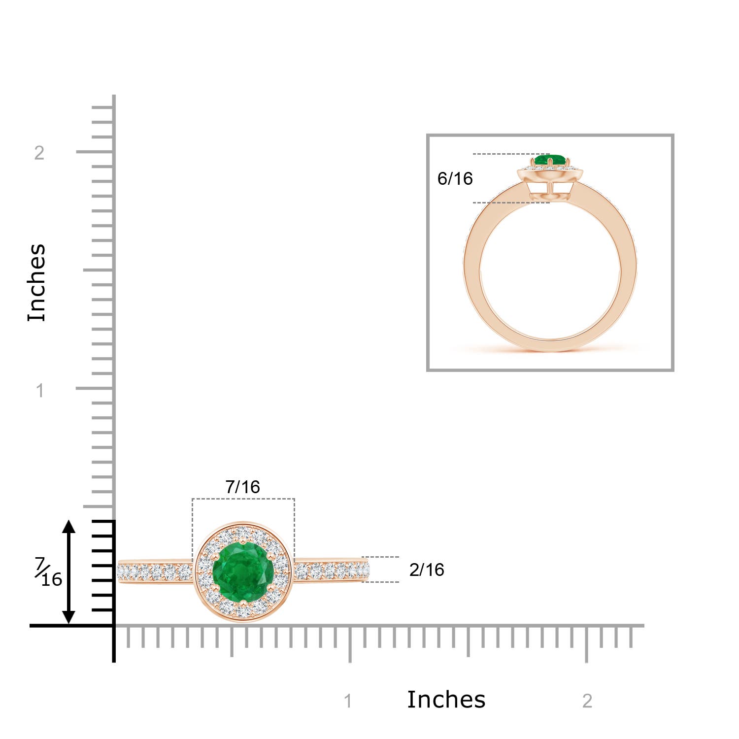 AA - Emerald / 1.11 CT / 14 KT Rose Gold