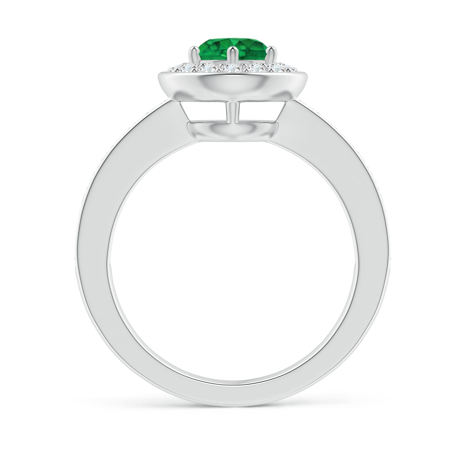 AAA - Emerald / 1.11 CT / 14 KT White Gold