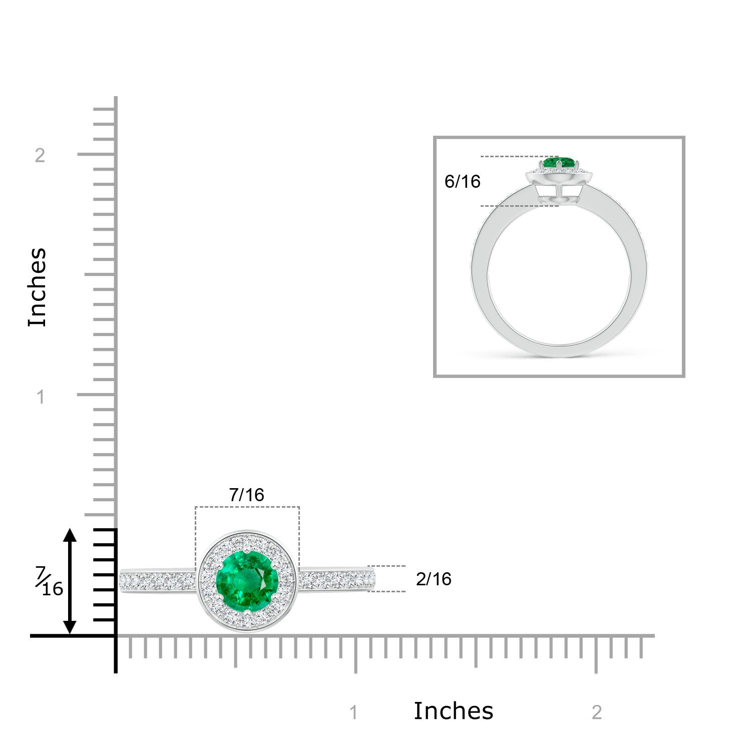 AAA - Emerald / 1.11 CT / 14 KT White Gold