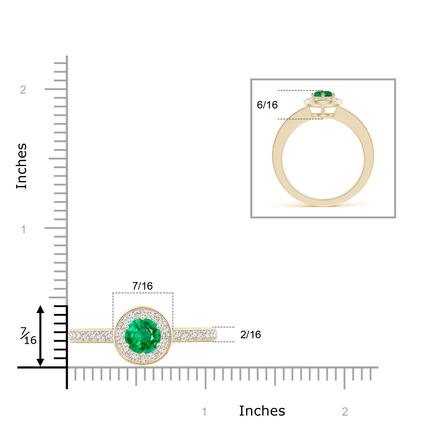 AAA - Emerald / 1.11 CT / 14 KT Yellow Gold