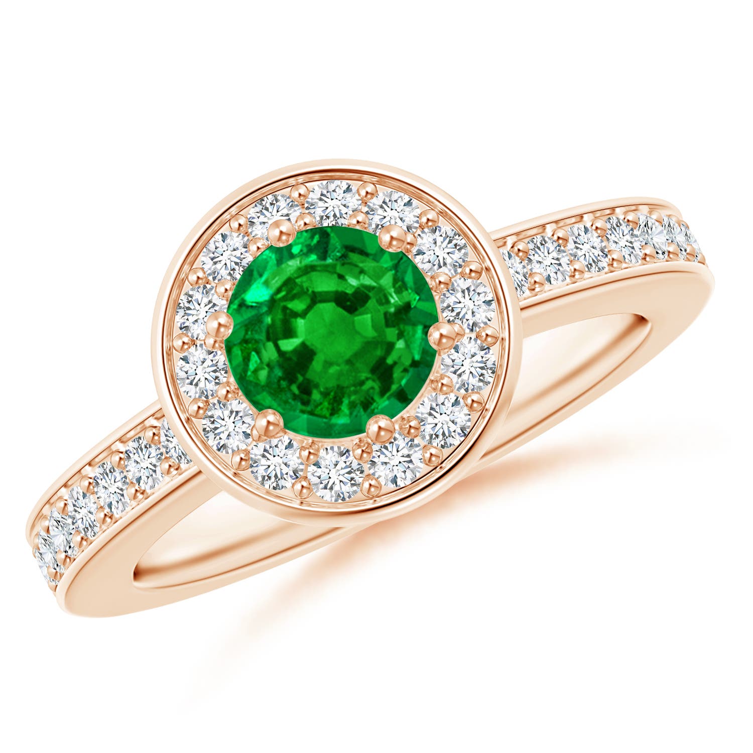 AAAA - Emerald / 1.11 CT / 14 KT Rose Gold