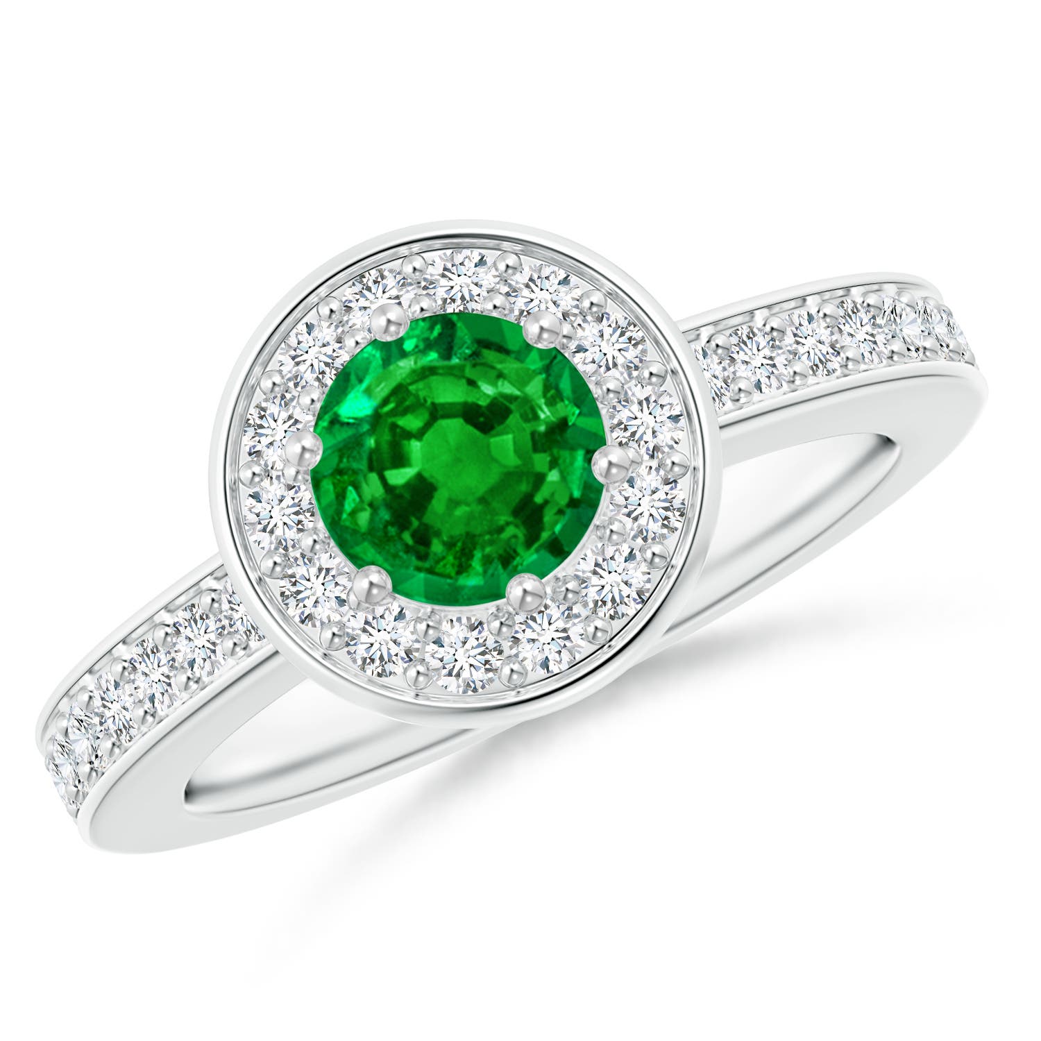 AAAA - Emerald / 1.11 CT / 14 KT White Gold