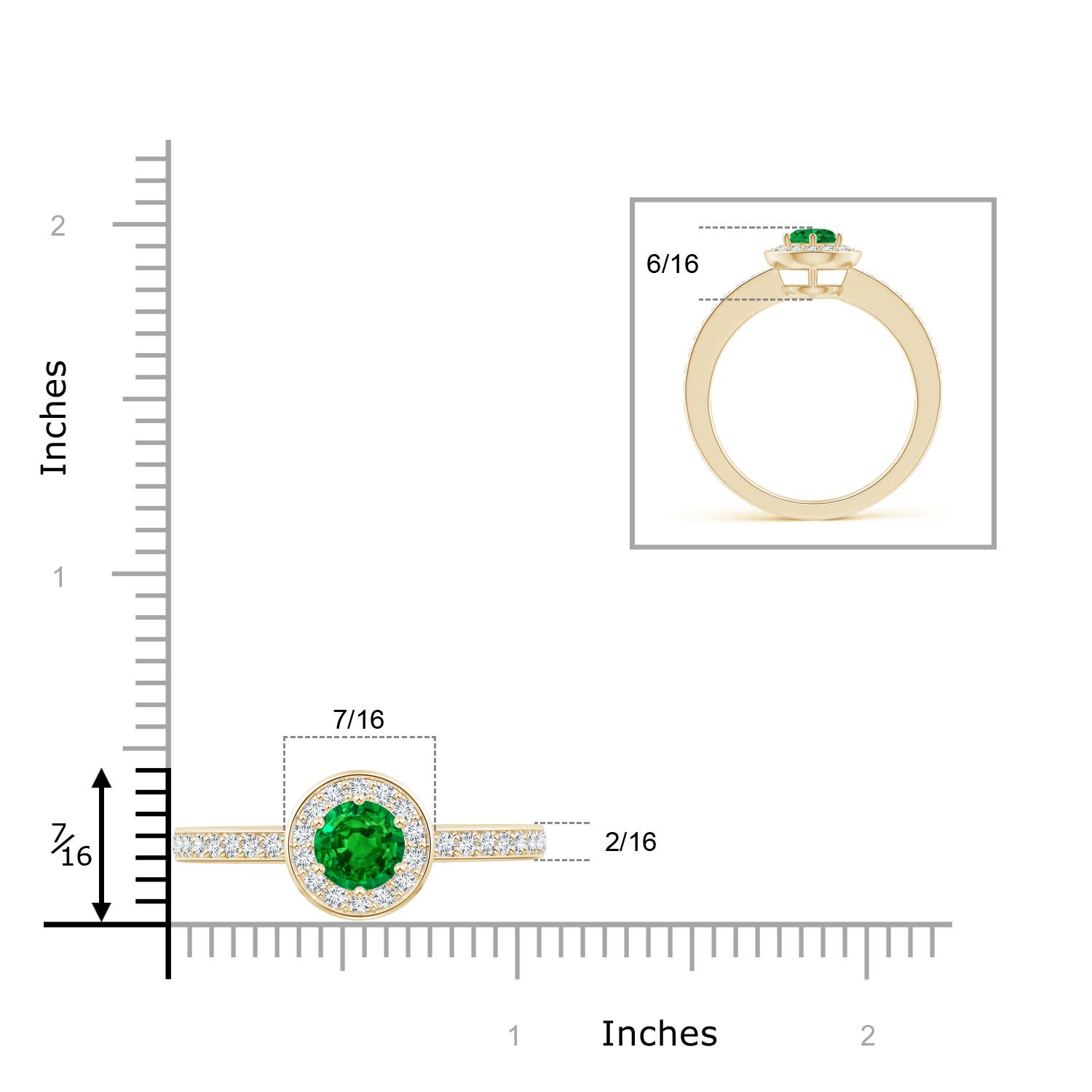 AAAA - Emerald / 1.11 CT / 14 KT Yellow Gold