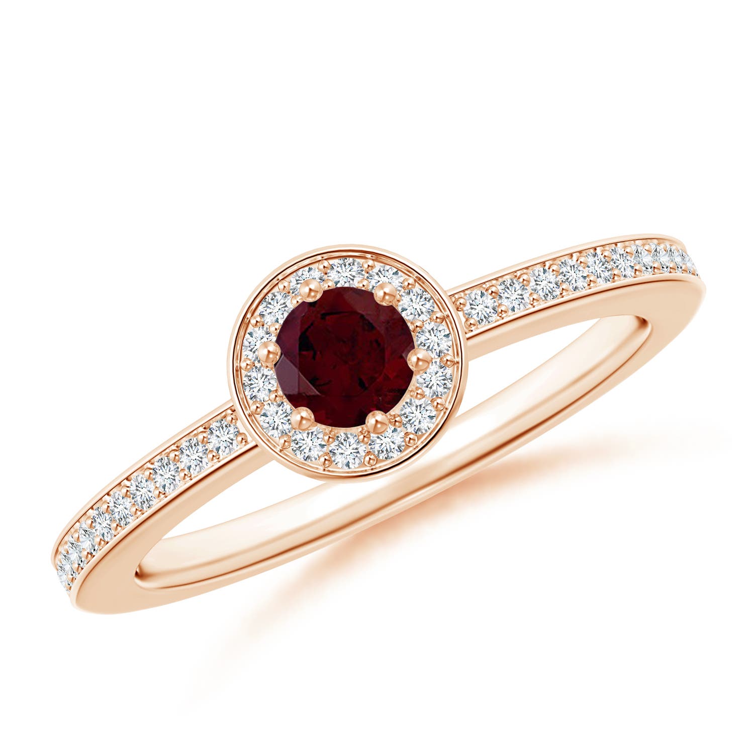 A - Garnet / 0.49 CT / 14 KT Rose Gold