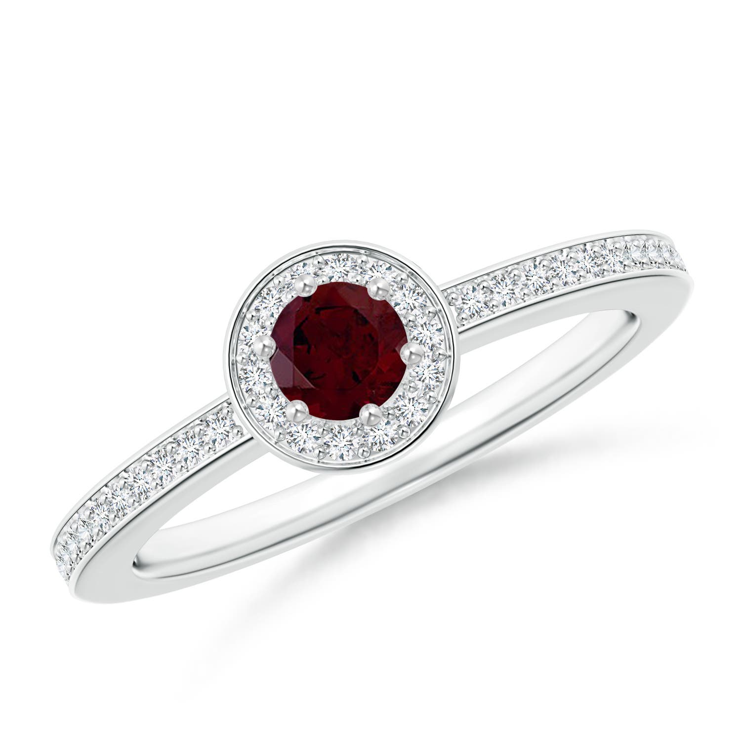 A - Garnet / 0.49 CT / 14 KT White Gold