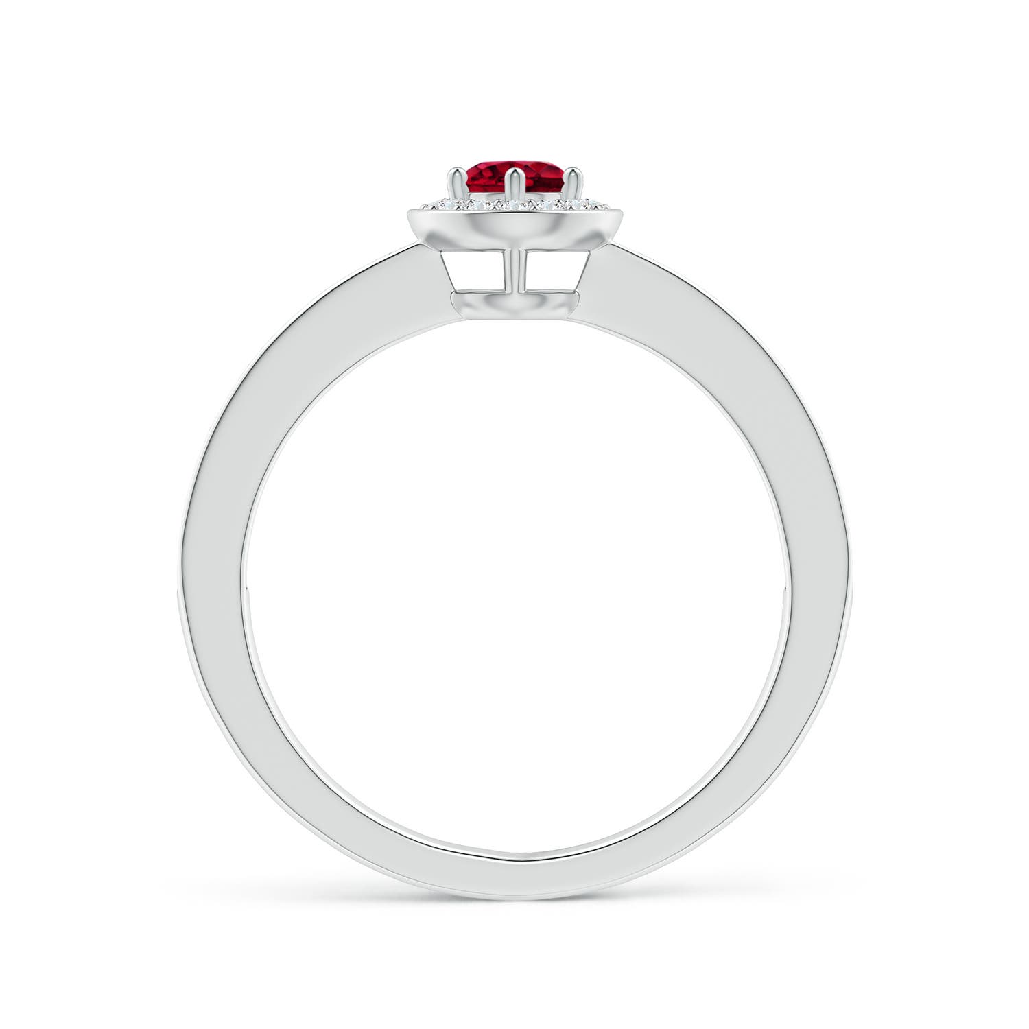 AAA - Garnet / 0.49 CT / 14 KT White Gold