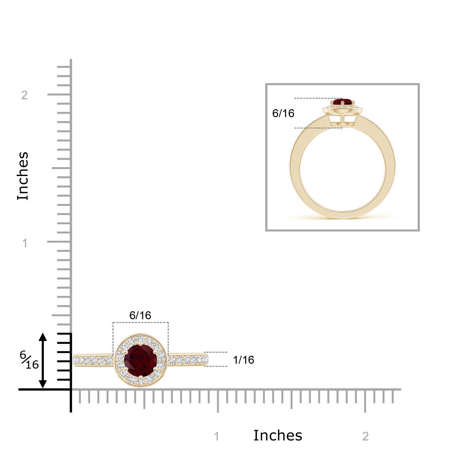 A - Garnet / 0.82 CT / 14 KT Yellow Gold