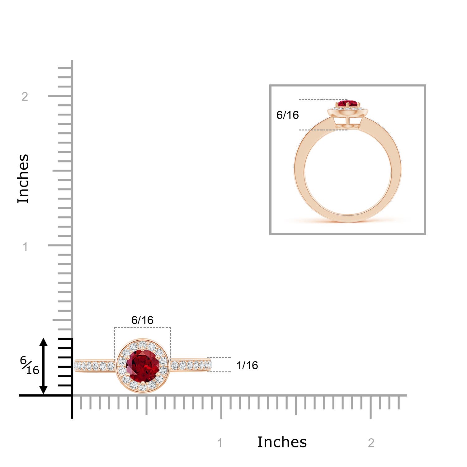 AAAA - Garnet / 0.82 CT / 14 KT Rose Gold