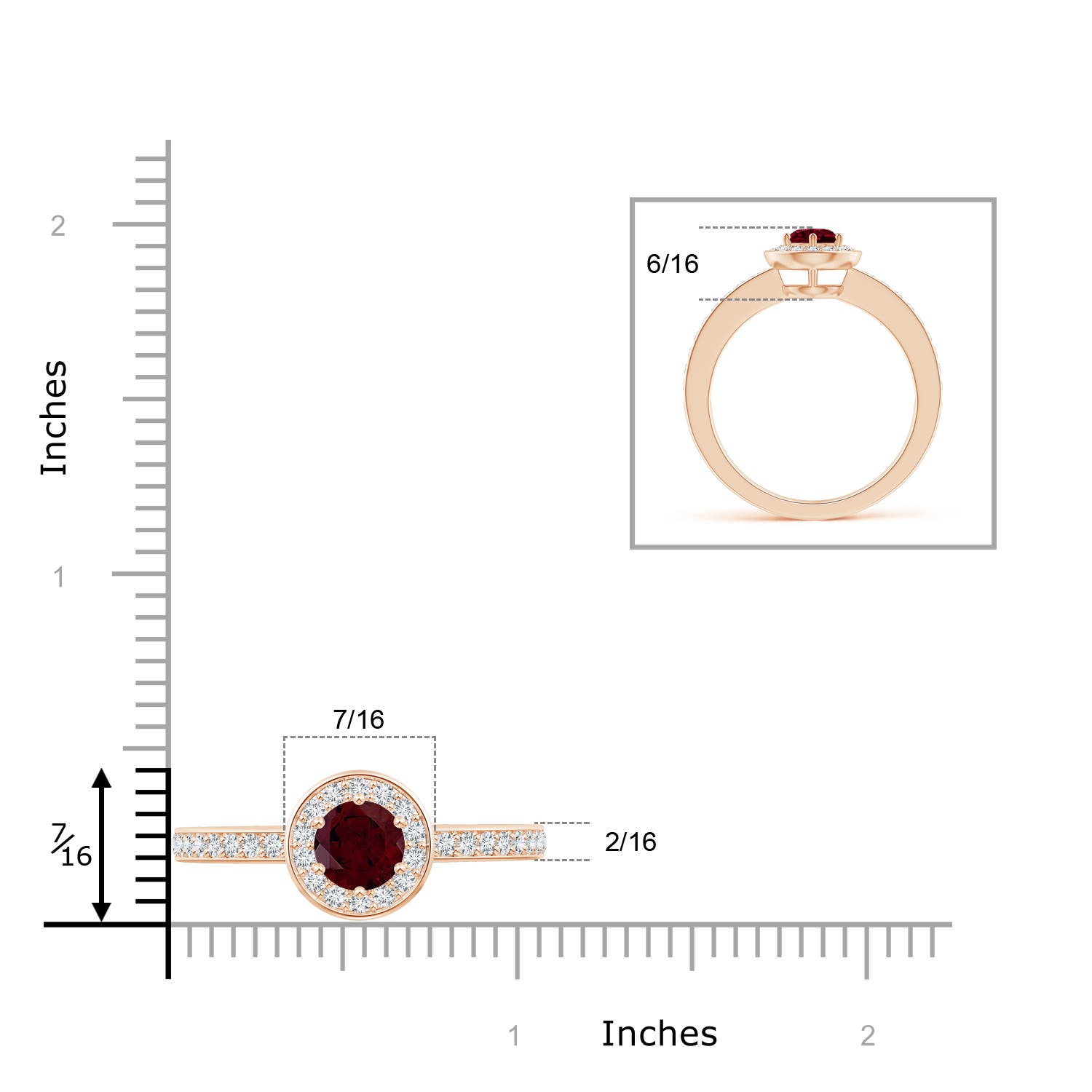 A - Garnet / 1.36 CT / 14 KT Rose Gold