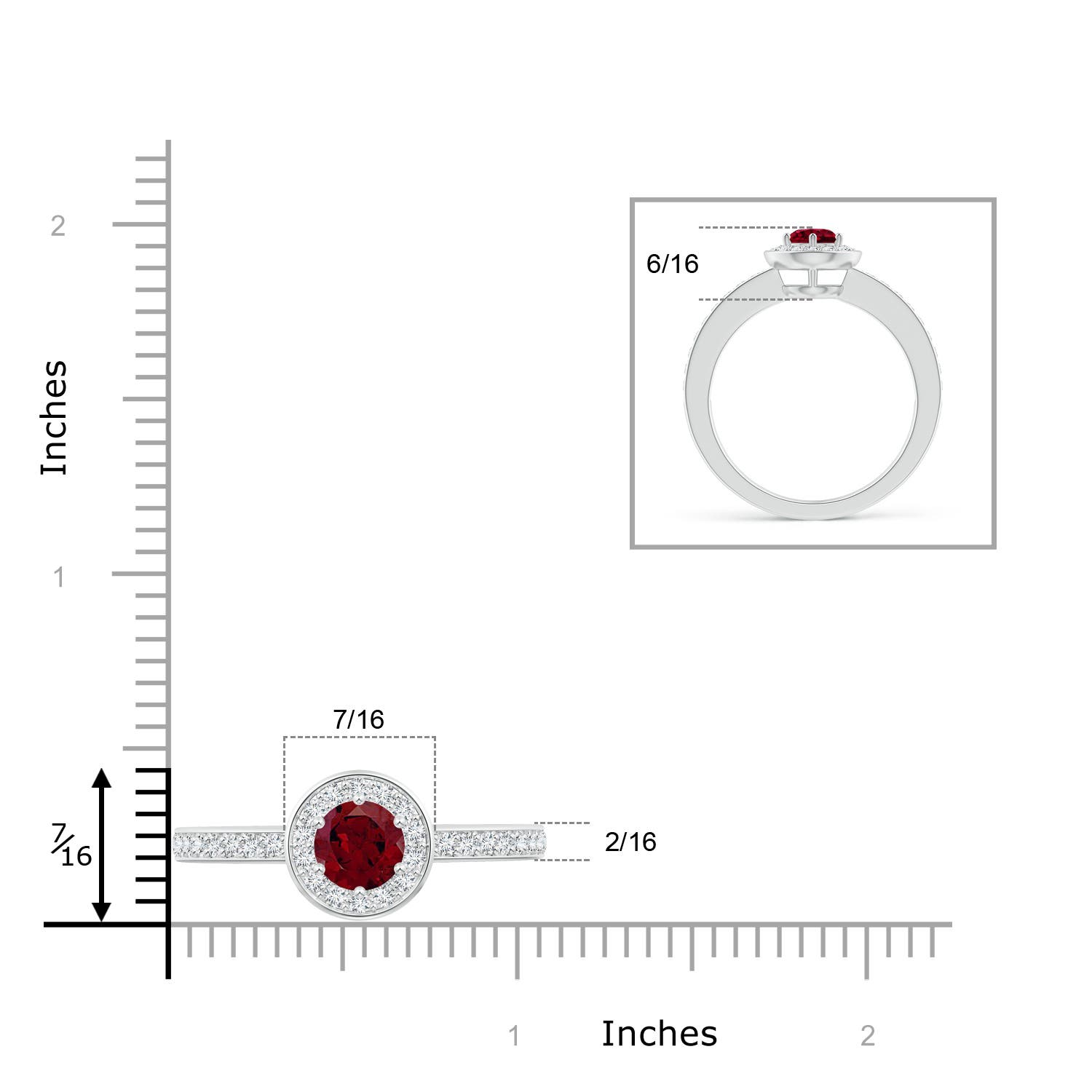 AA - Garnet / 1.36 CT / 14 KT White Gold