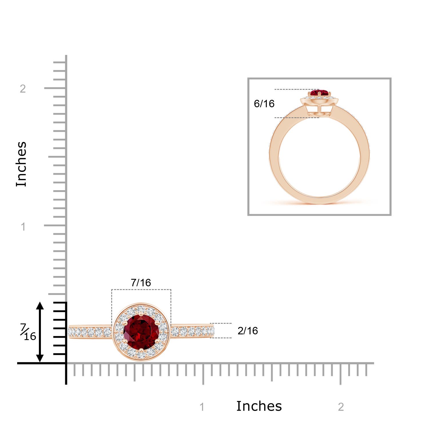 AAA - Garnet / 1.36 CT / 14 KT Rose Gold