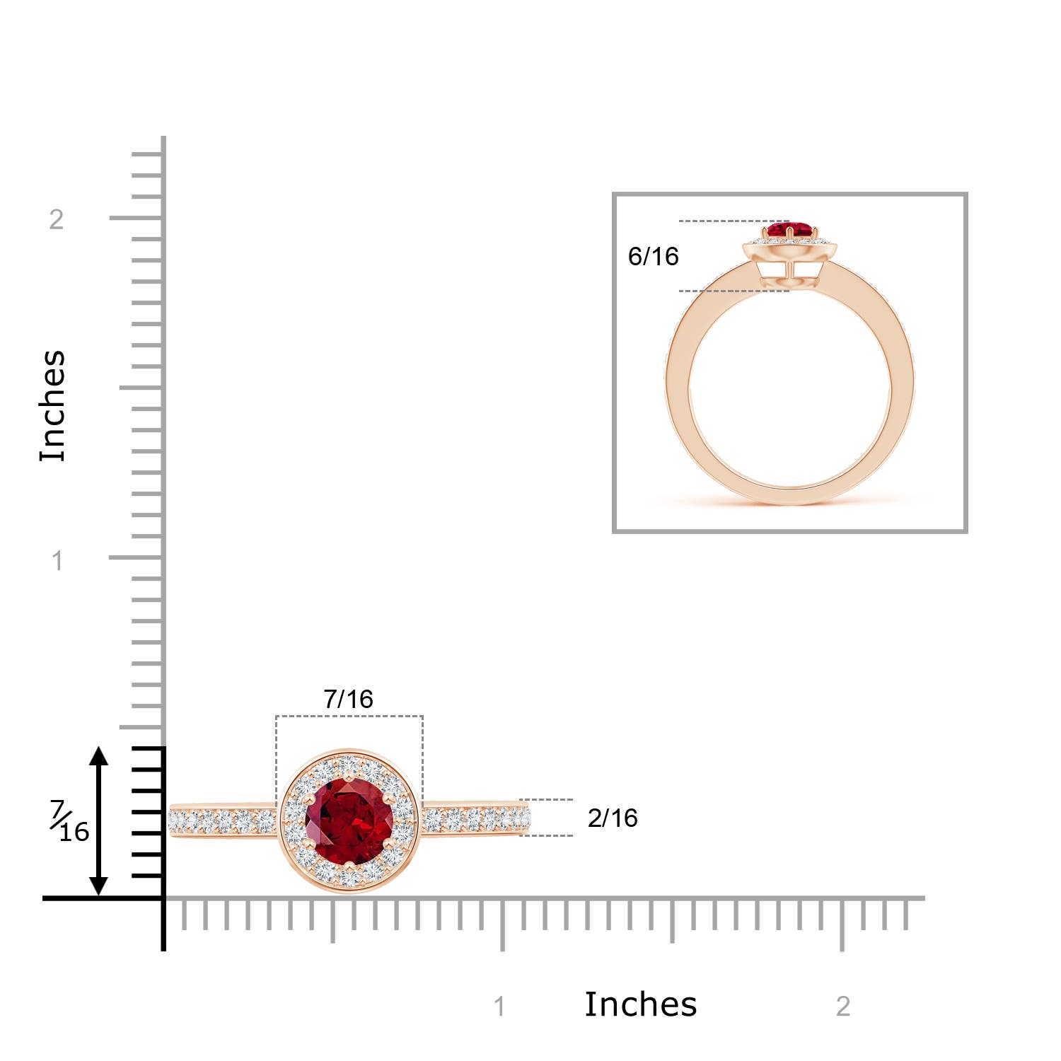 AAAA - Garnet / 1.36 CT / 14 KT Rose Gold