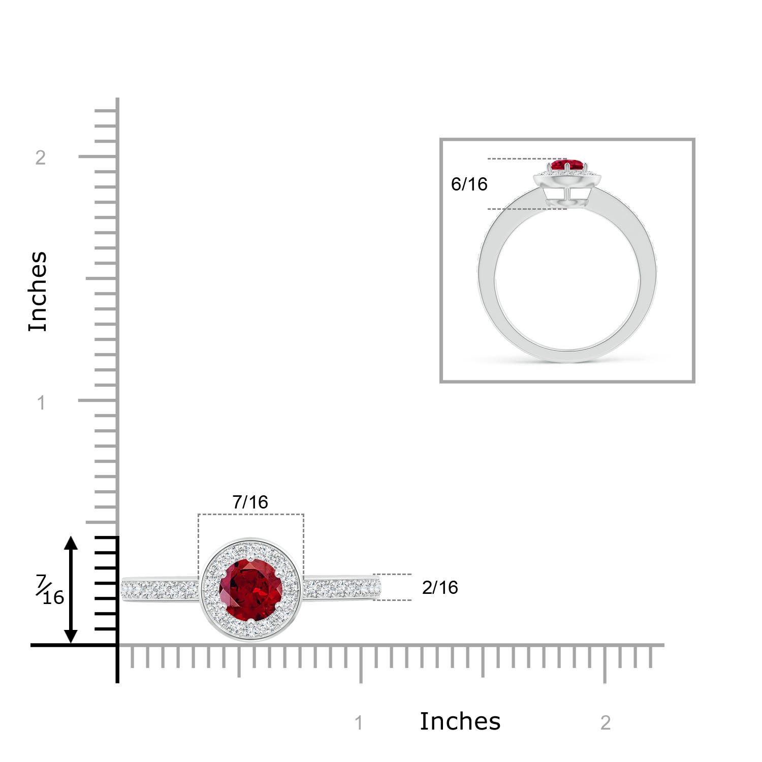 AAAA - Garnet / 1.36 CT / 14 KT White Gold