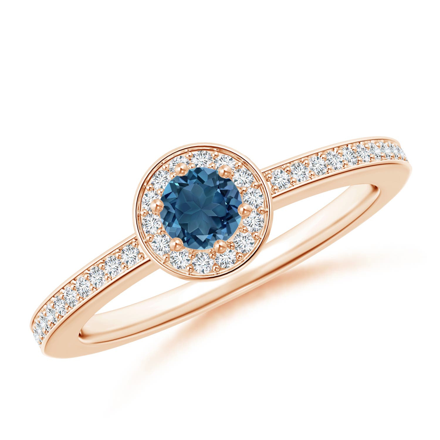 AA - London Blue Topaz / 0.48 CT / 14 KT Rose Gold