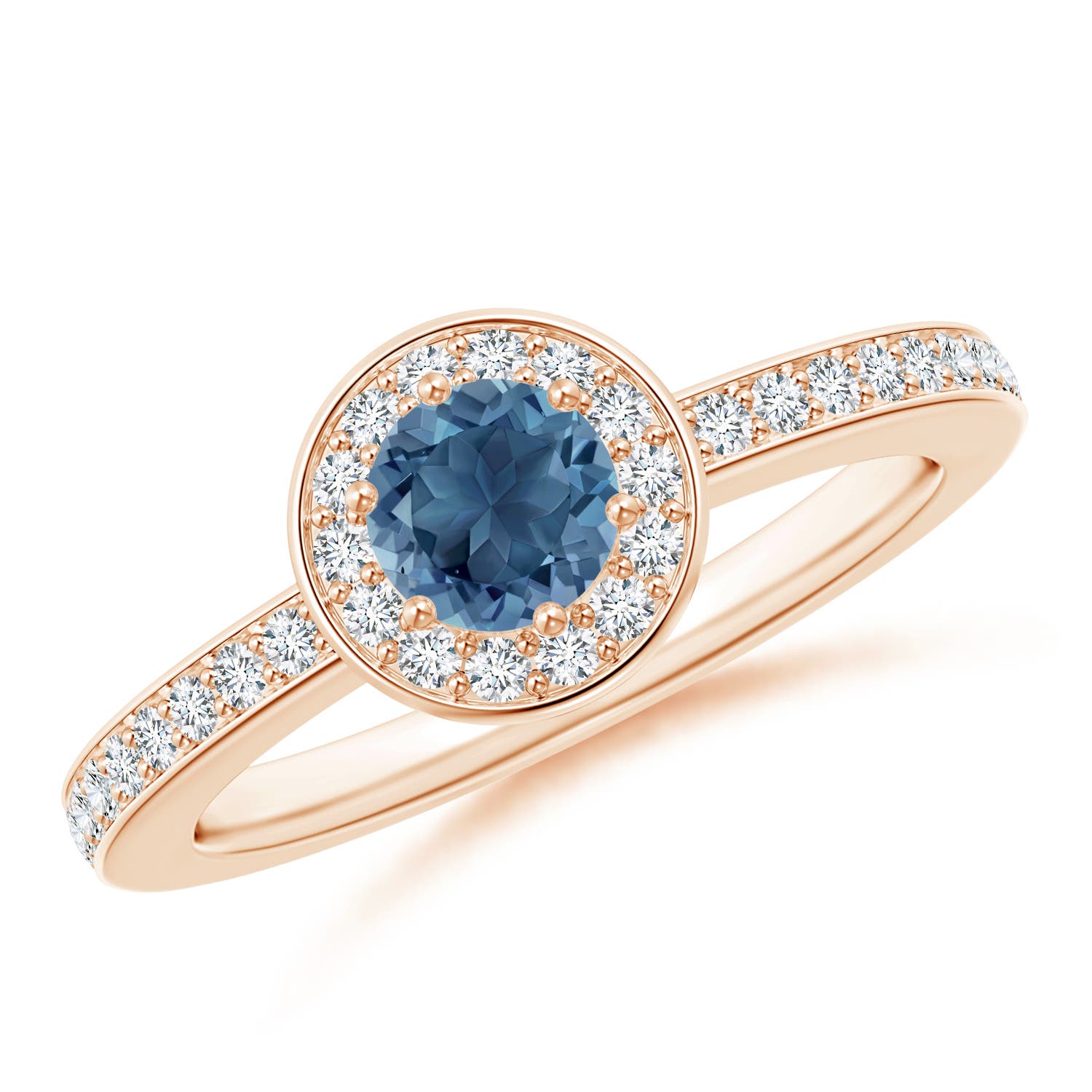 A - London Blue Topaz / 0.82 CT / 14 KT Rose Gold