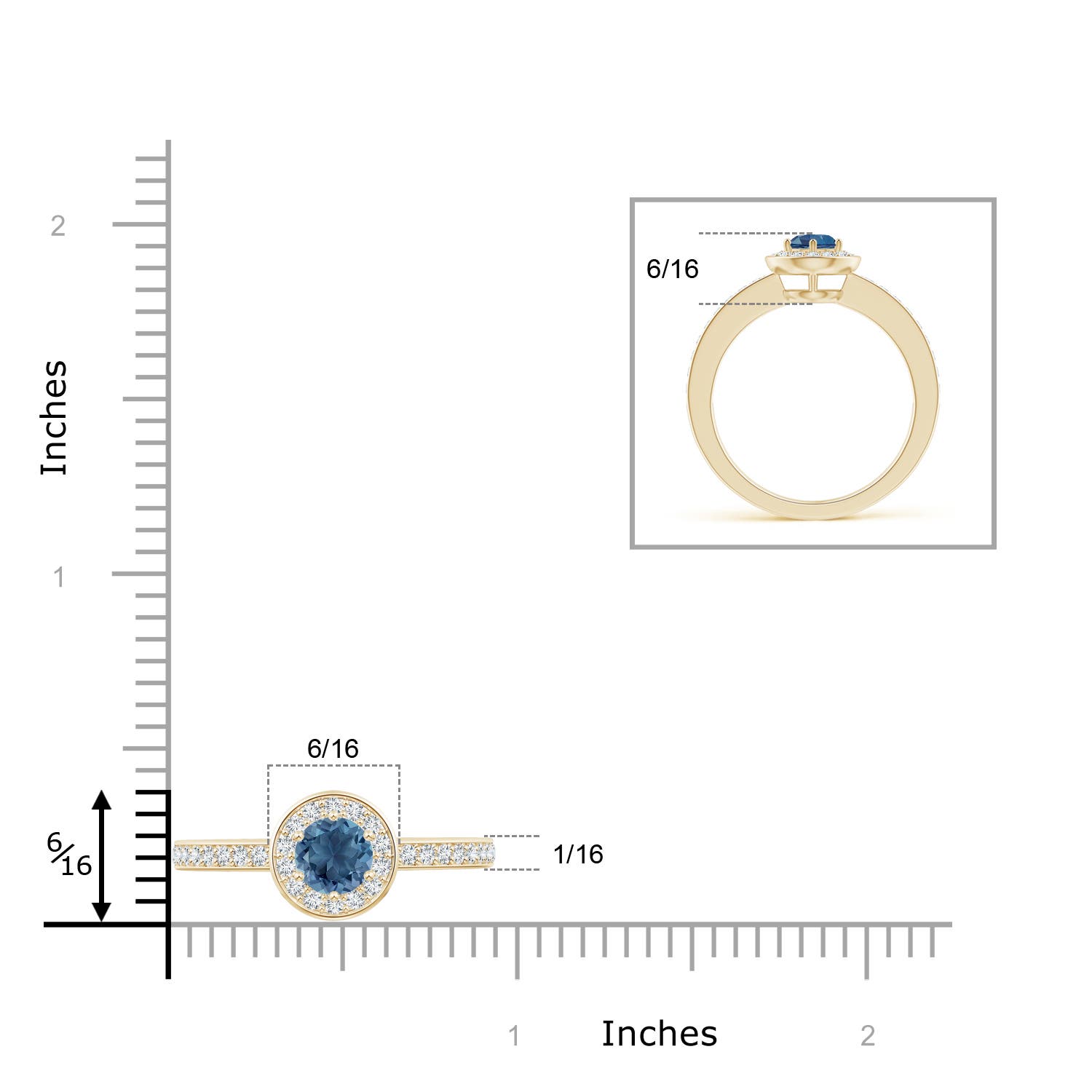 A - London Blue Topaz / 0.82 CT / 14 KT Yellow Gold