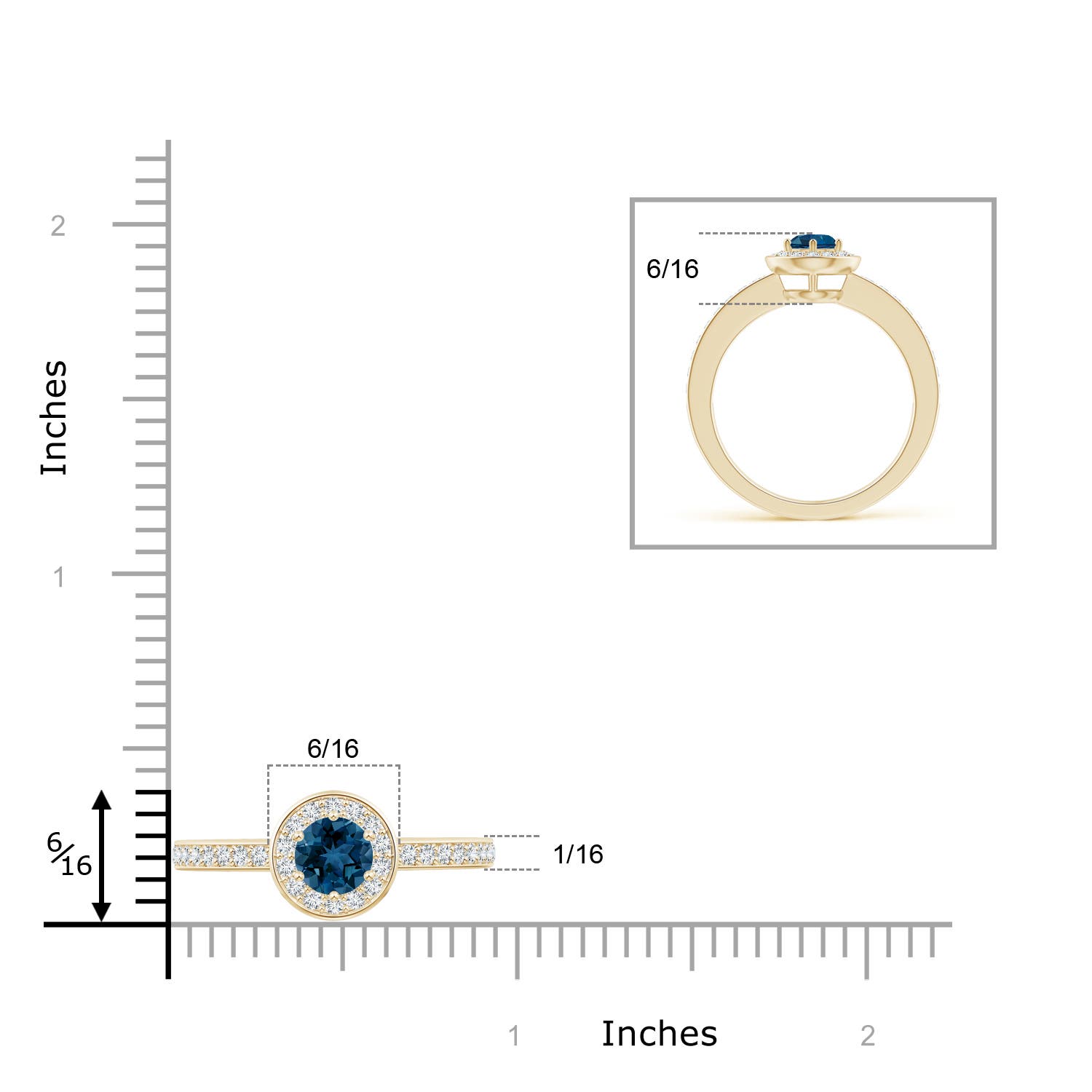 AAA - London Blue Topaz / 0.82 CT / 14 KT Yellow Gold