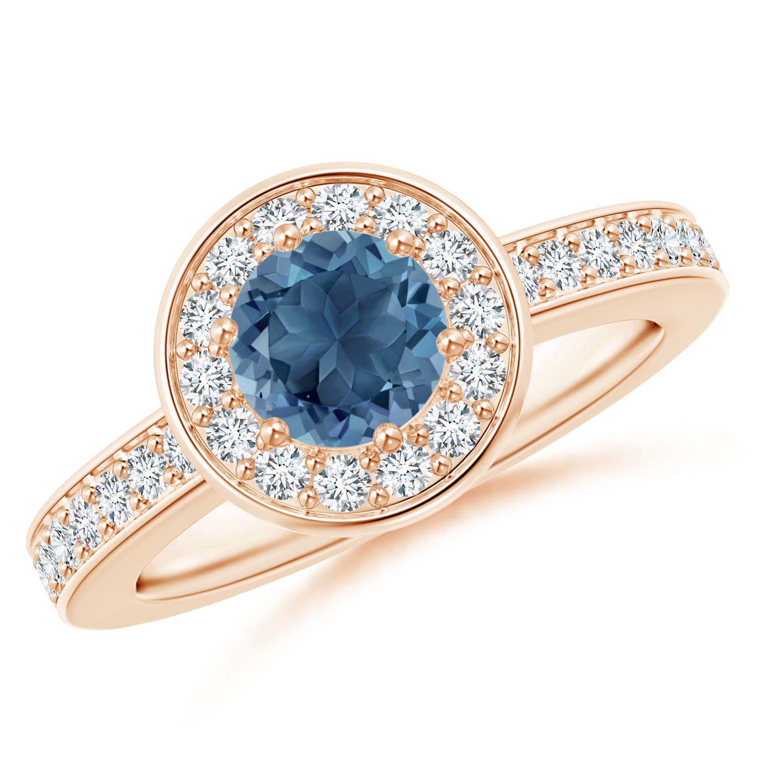 A - London Blue Topaz / 1.31 CT / 14 KT Rose Gold