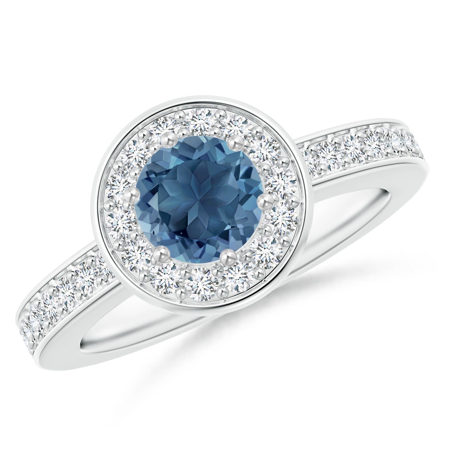 A - London Blue Topaz / 1.31 CT / 14 KT White Gold