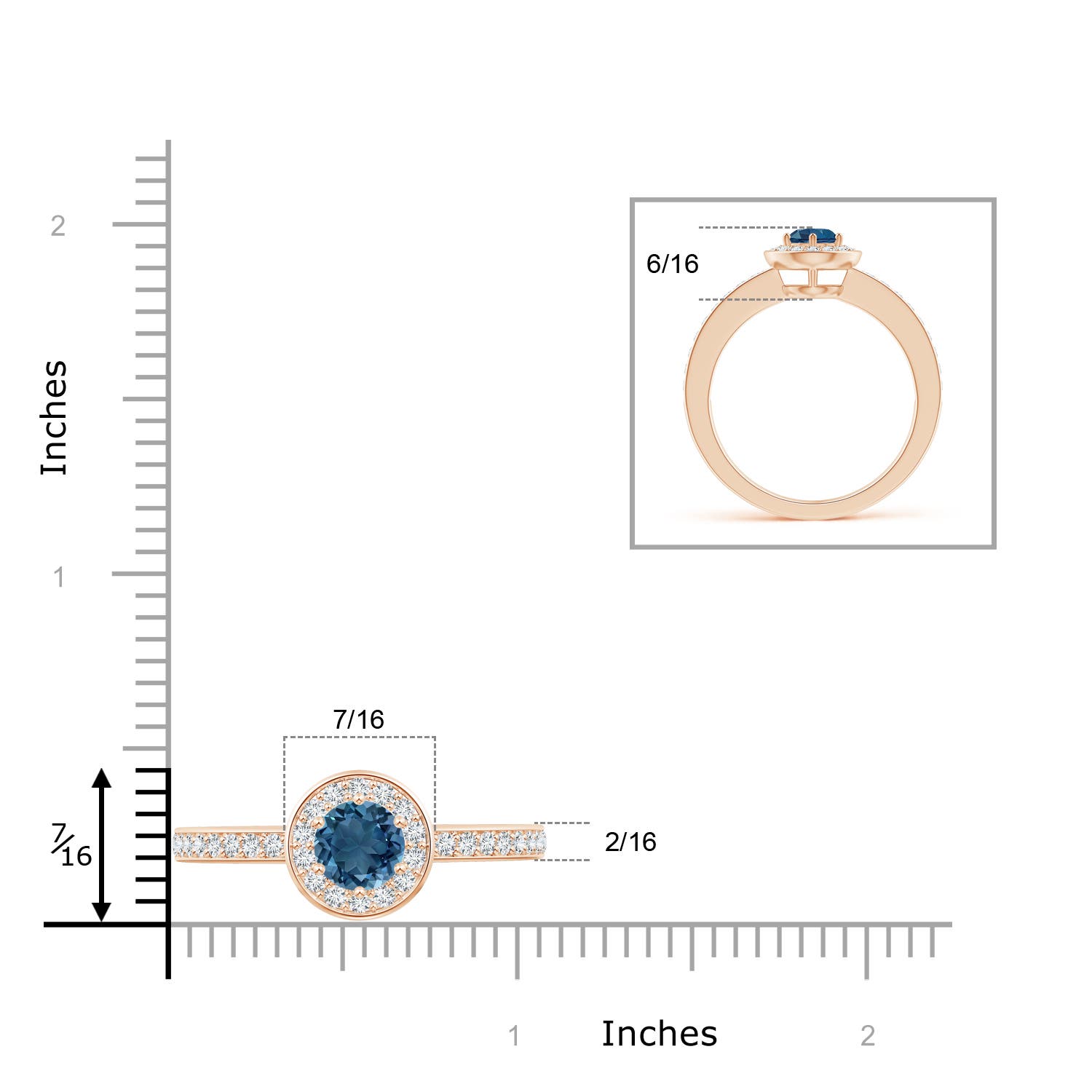 AA - London Blue Topaz / 1.31 CT / 14 KT Rose Gold