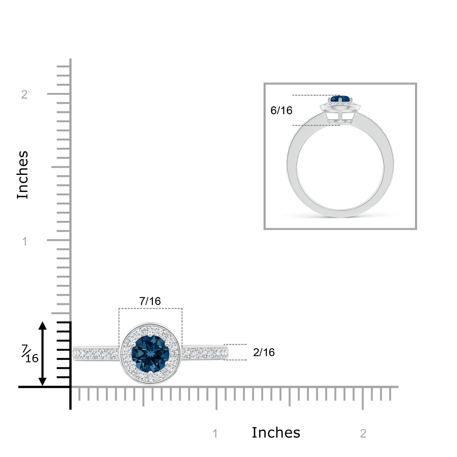 AAAA - London Blue Topaz / 1.31 CT / 14 KT White Gold