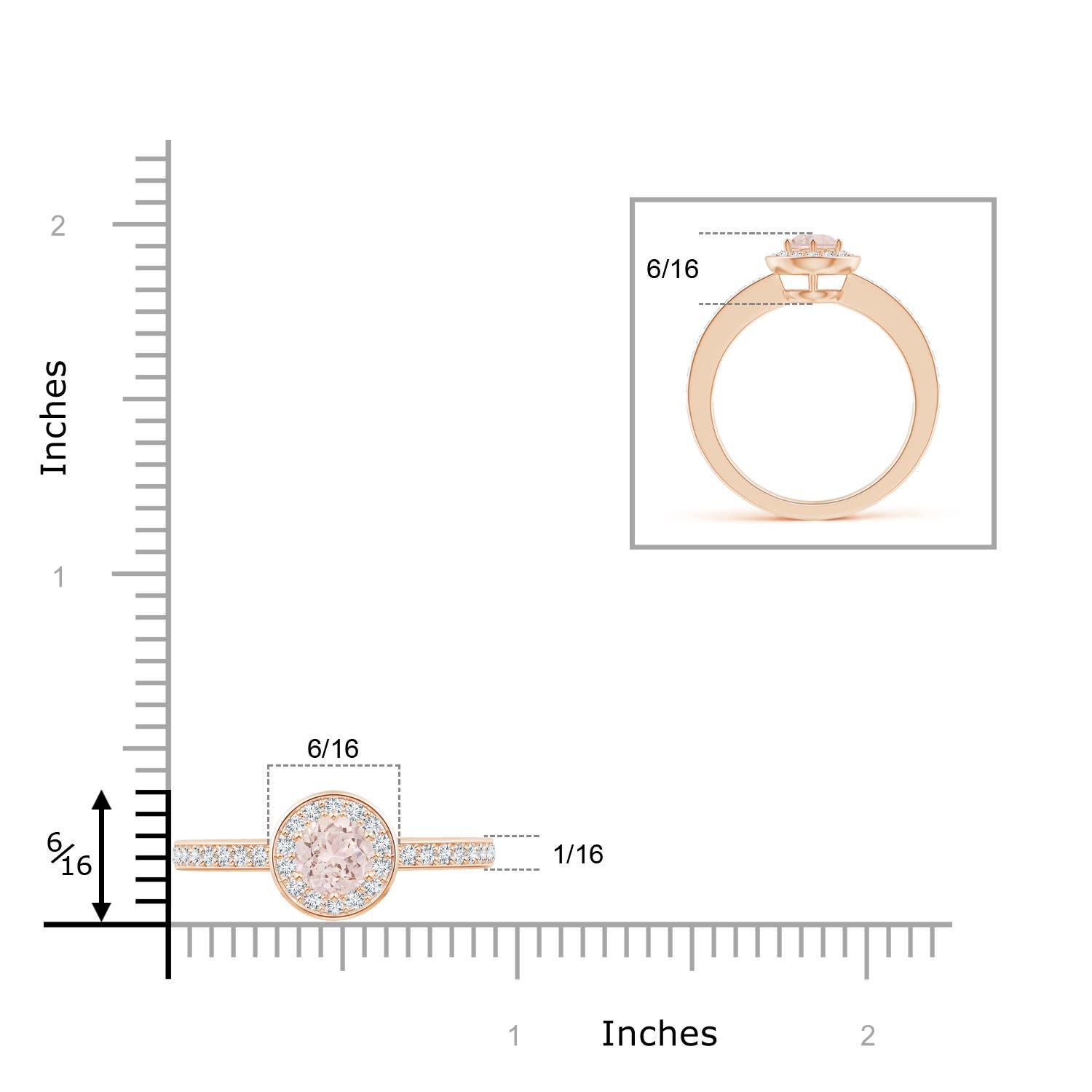 A - Morganite / 0.64 CT / 14 KT Rose Gold