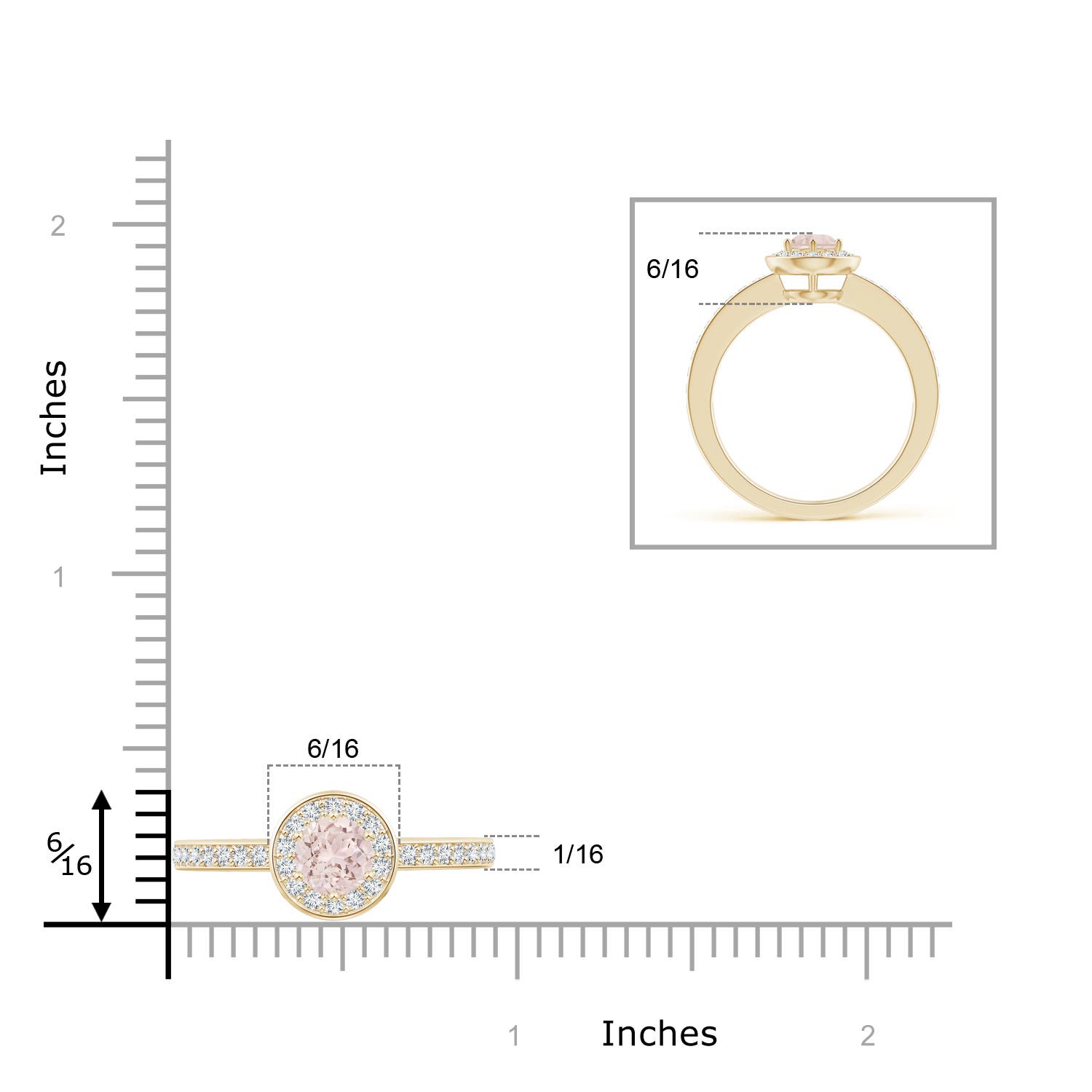 A - Morganite / 0.64 CT / 14 KT Yellow Gold