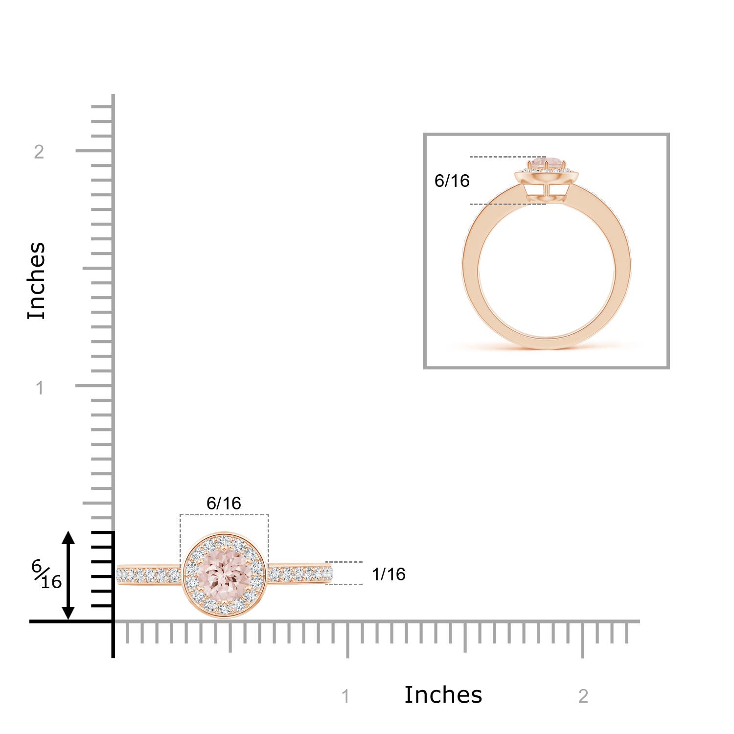 AA - Morganite / 0.64 CT / 14 KT Rose Gold