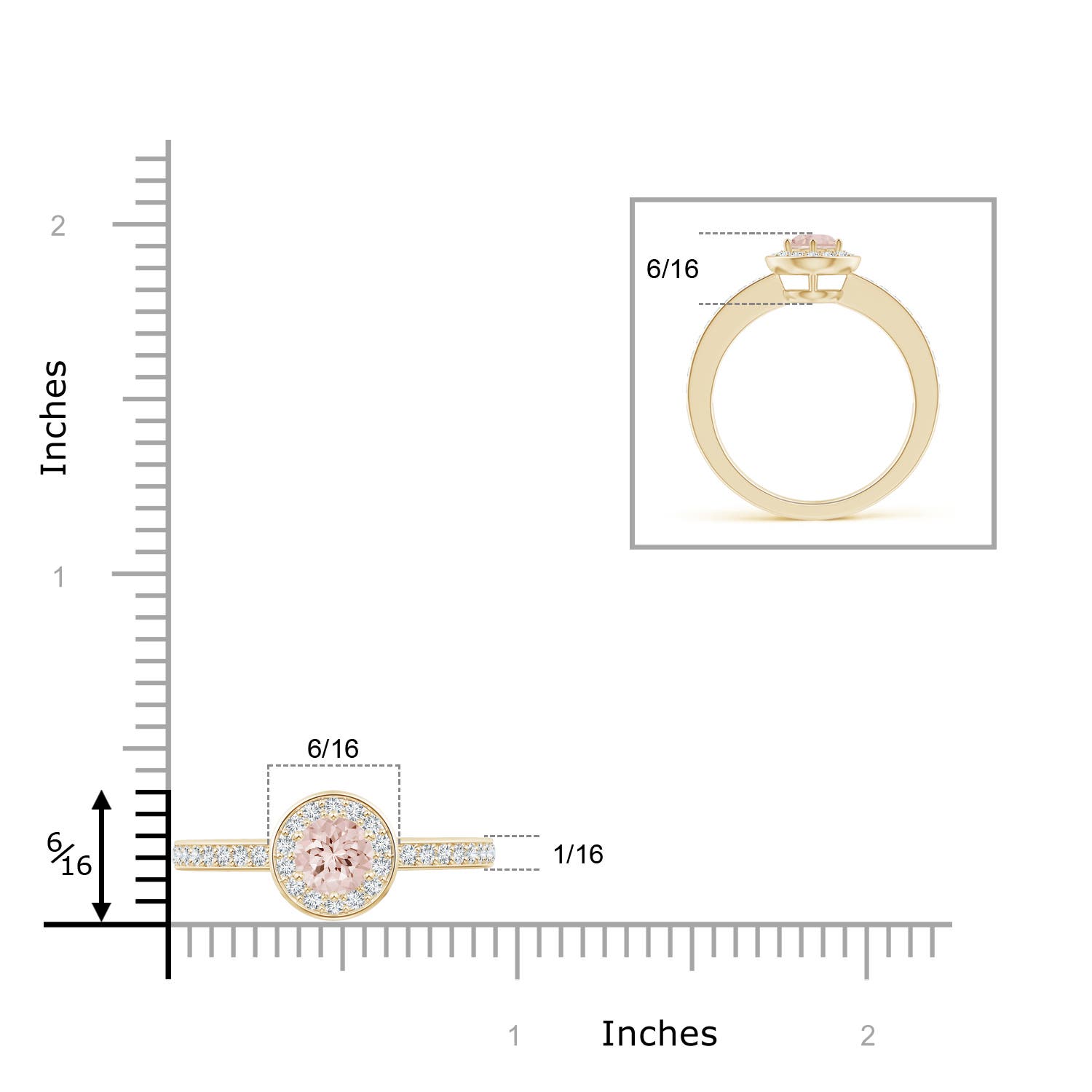 AA - Morganite / 0.64 CT / 14 KT Yellow Gold