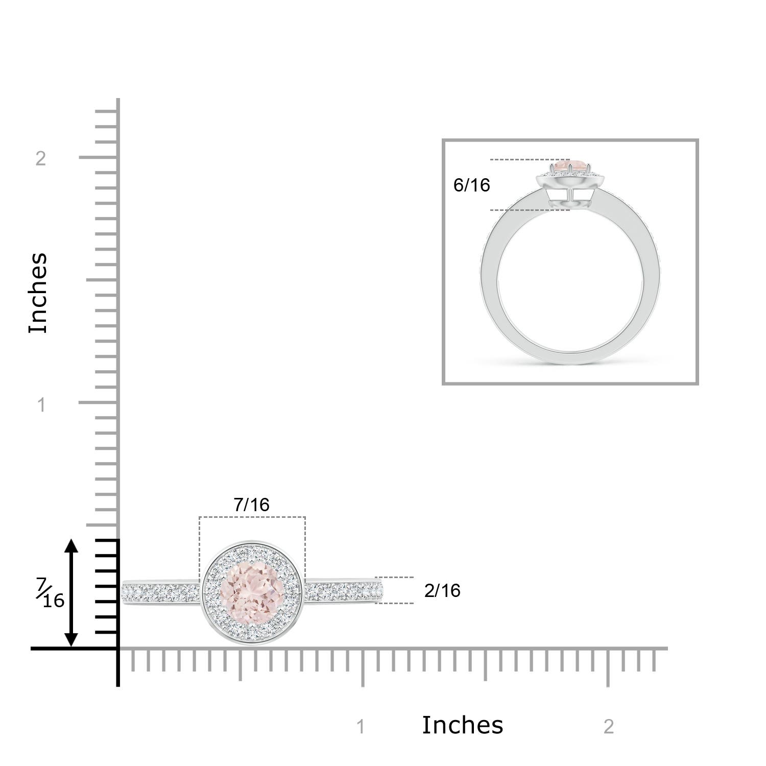 A - Morganite / 1.06 CT / 14 KT White Gold