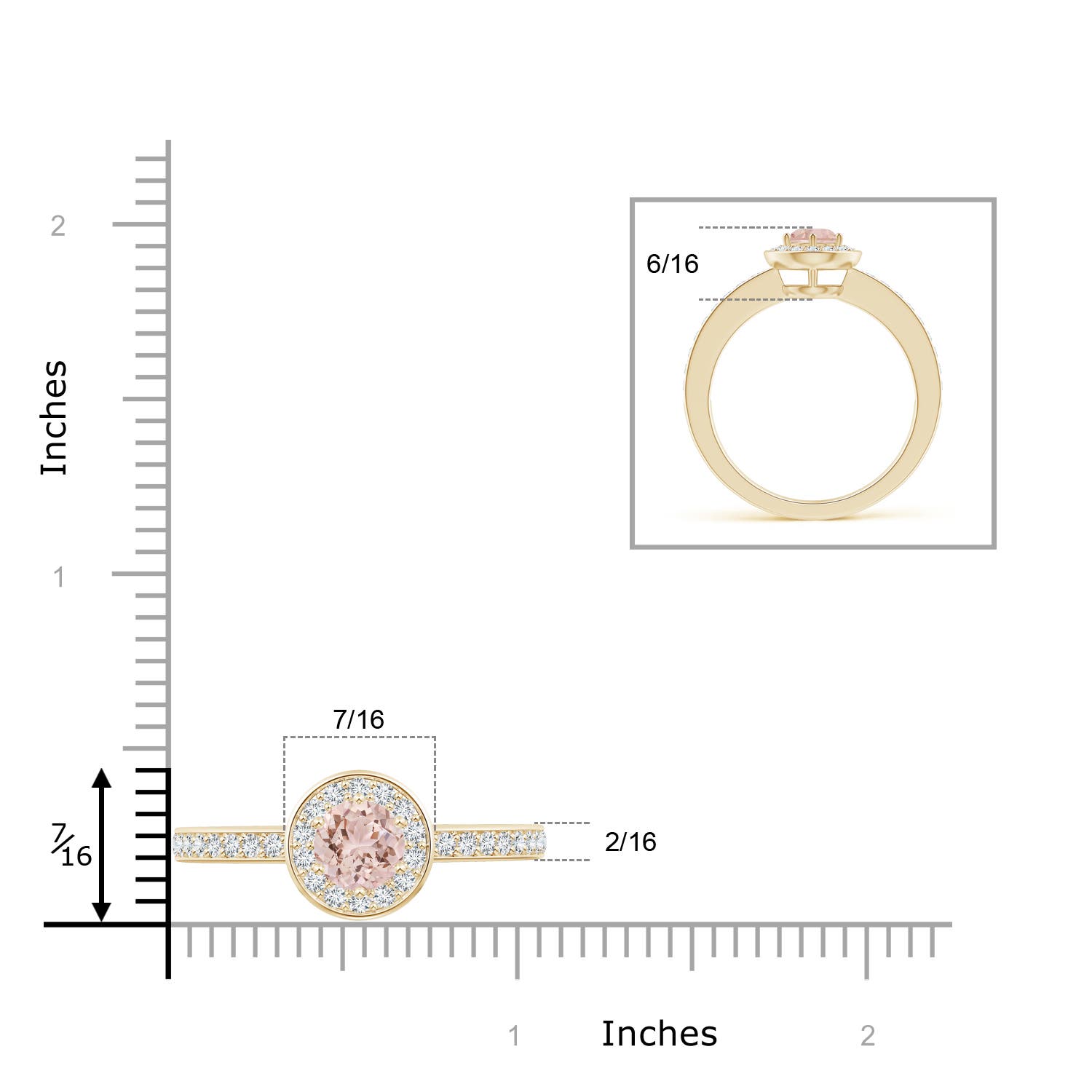 AAA - Morganite / 1.06 CT / 14 KT Yellow Gold