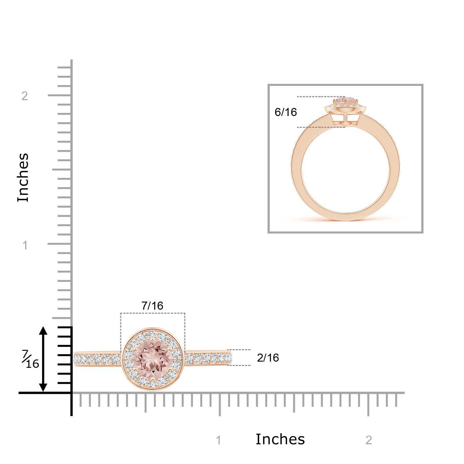 AAAA - Morganite / 1.06 CT / 14 KT Rose Gold