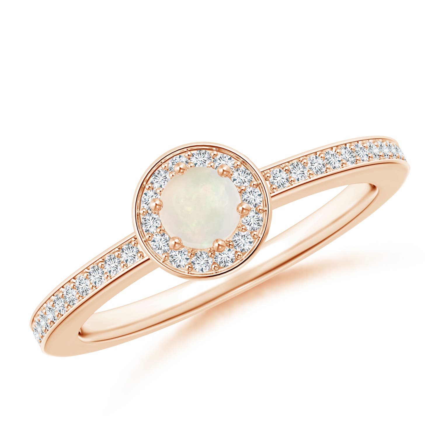 A - Opal / 0.32 CT / 14 KT Rose Gold