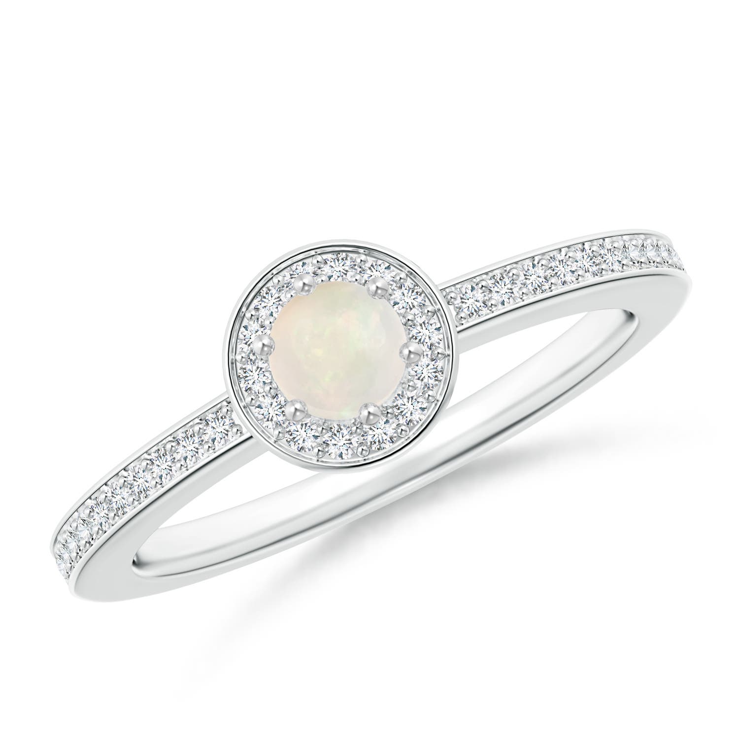 A - Opal / 0.32 CT / 14 KT White Gold