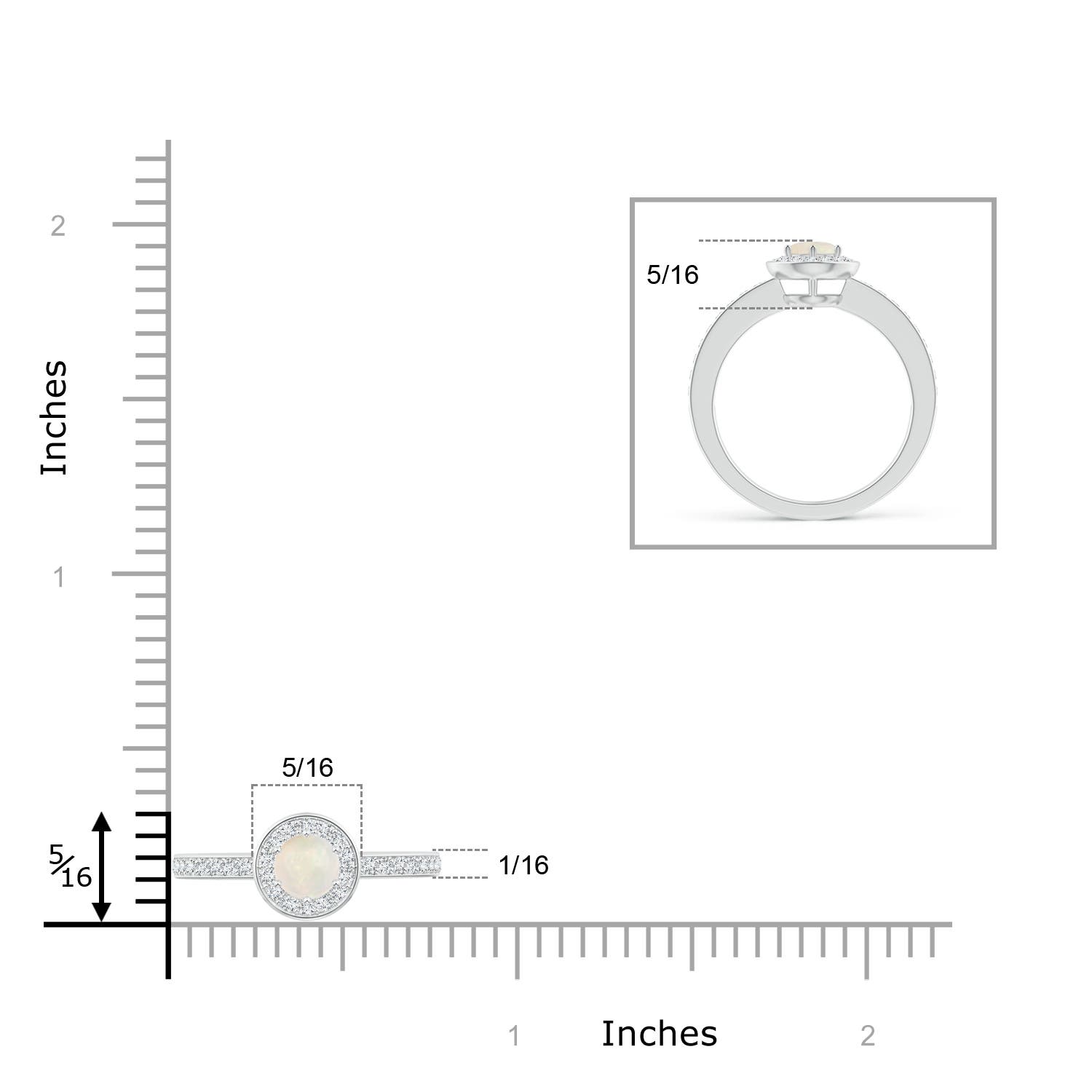 A - Opal / 0.32 CT / 14 KT White Gold