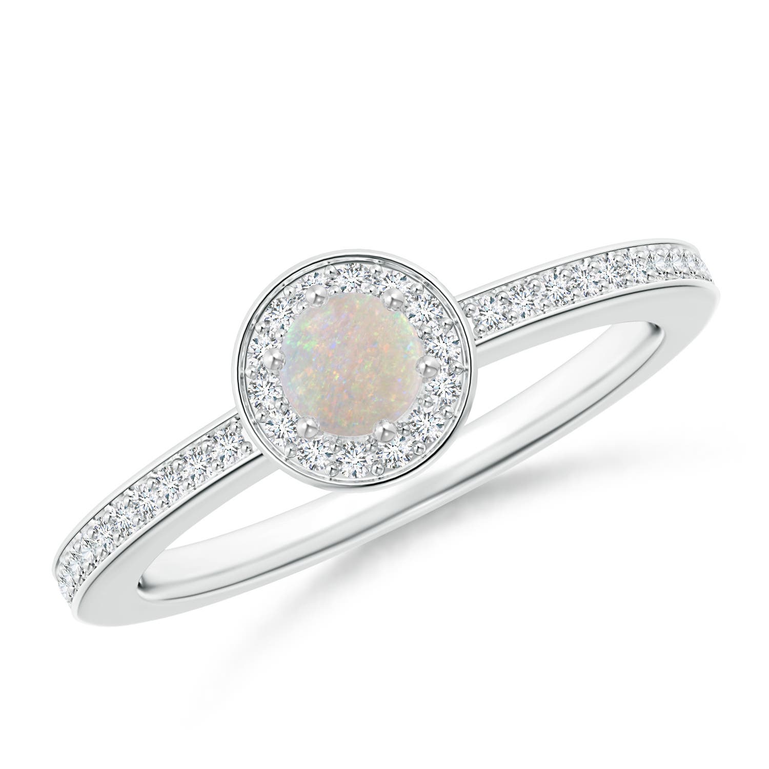 AA - Opal / 0.32 CT / 14 KT White Gold